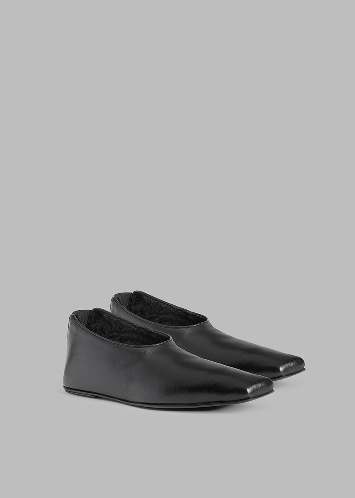 Loulou Studio Rachel Leather Slippers - Black - 1