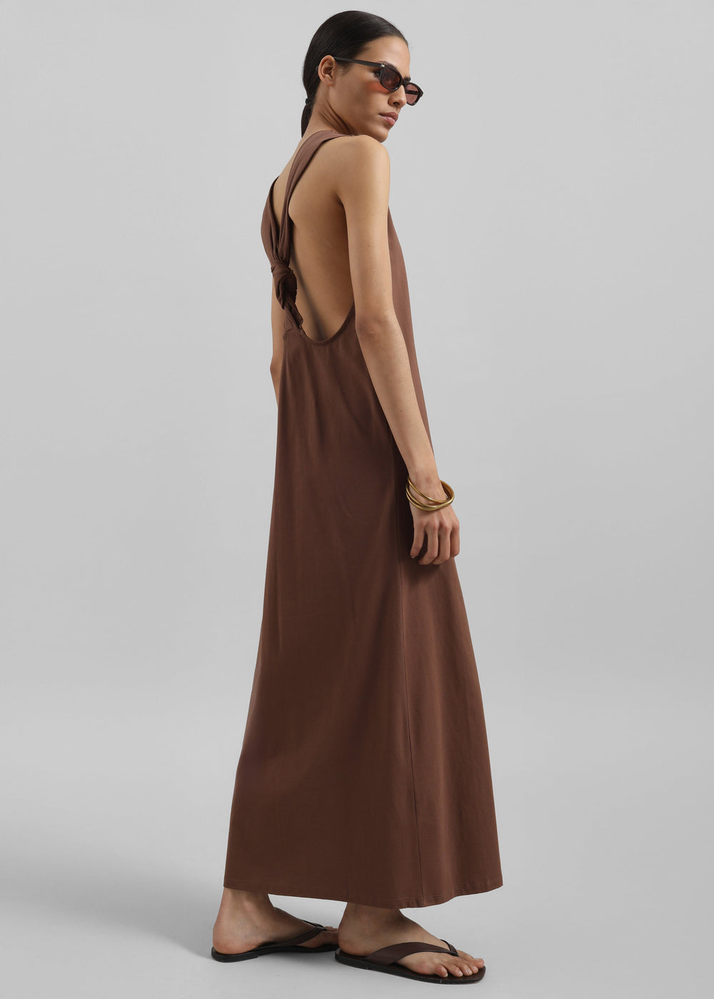 Loulou Studio Rayna Backless Dress - Wood