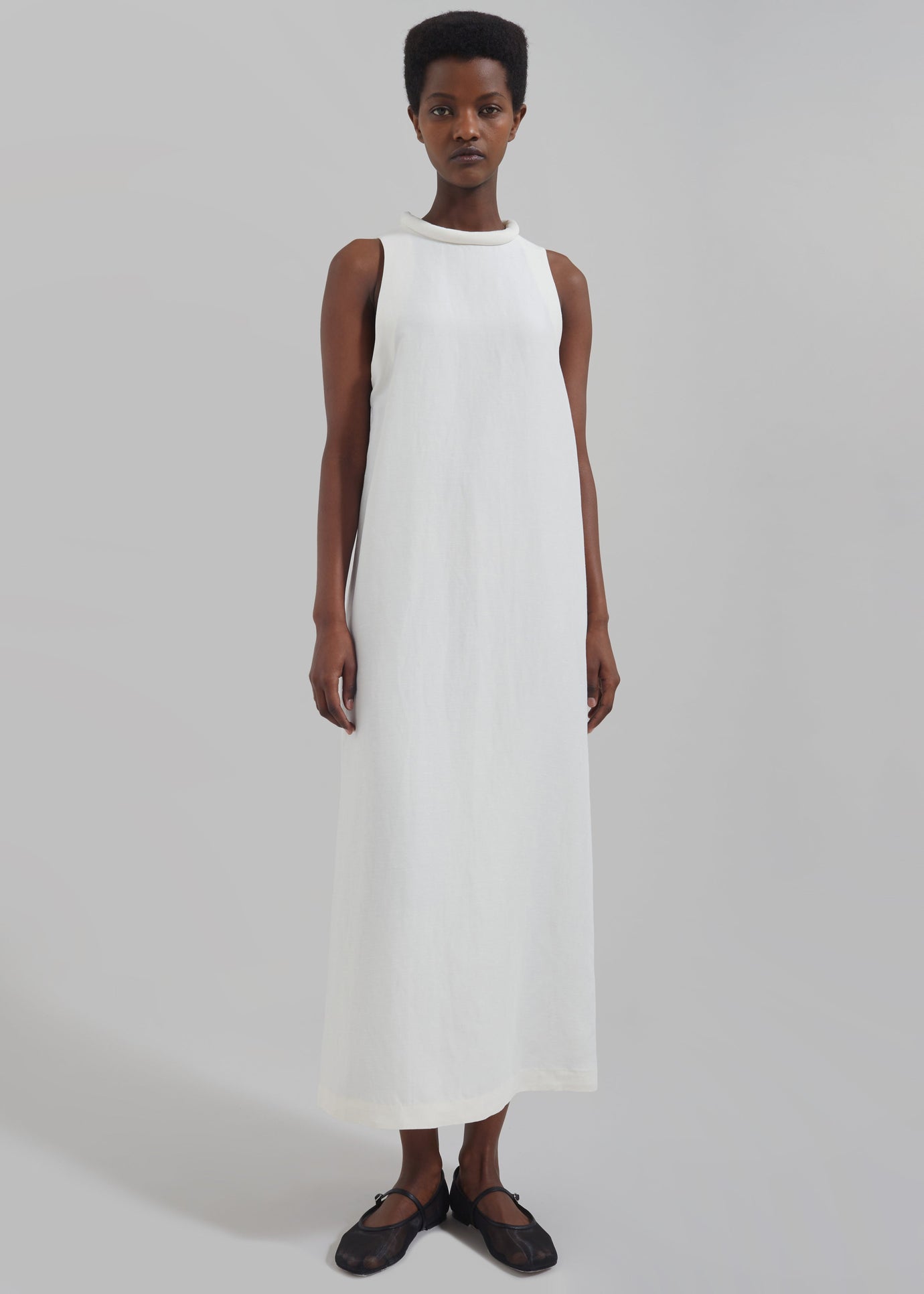 Loulou Studio Rivida Mixed Linen Dress - Ivory