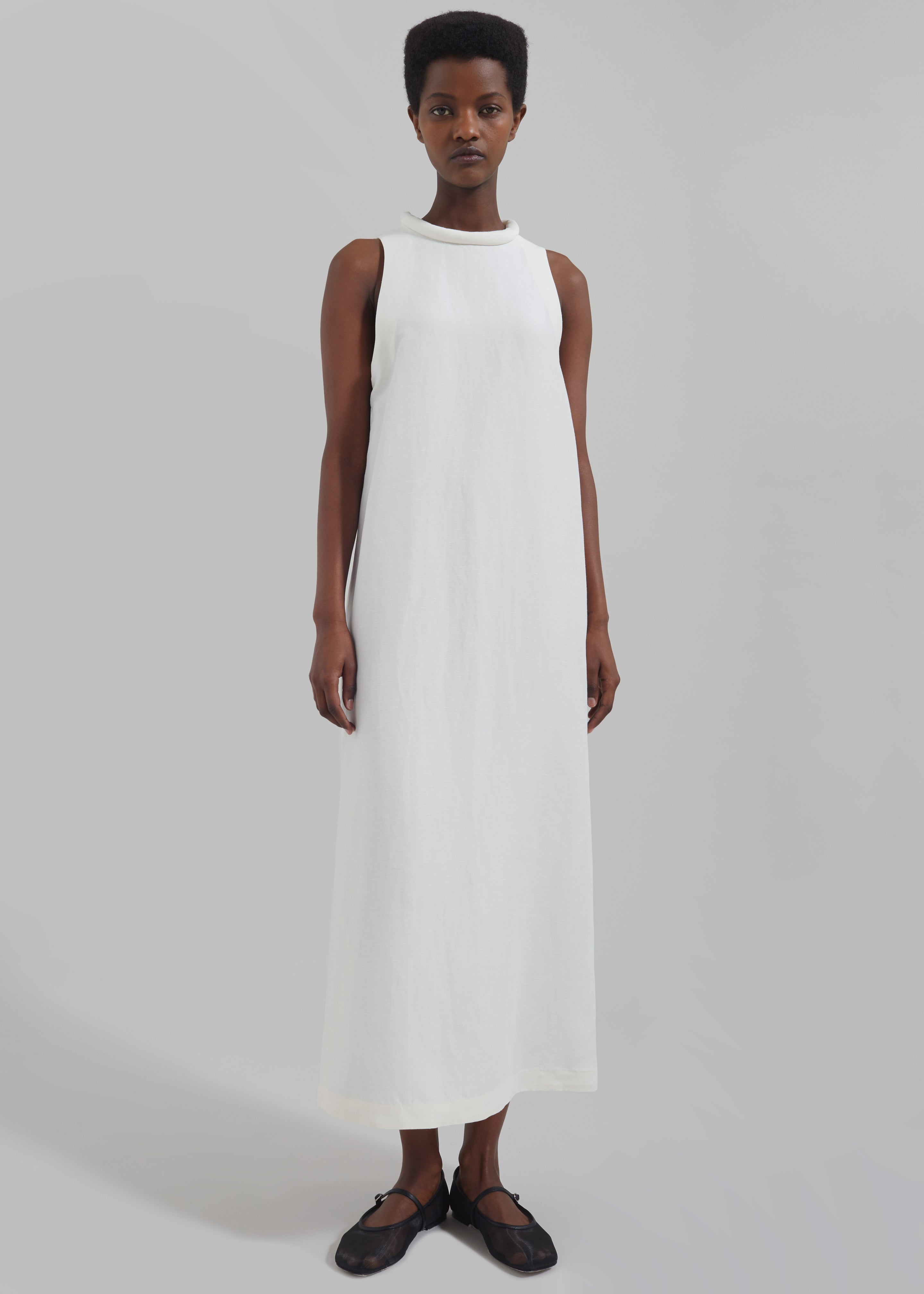 Loulou Studio Rivida Mixed Linen Dress - Ivory - 1