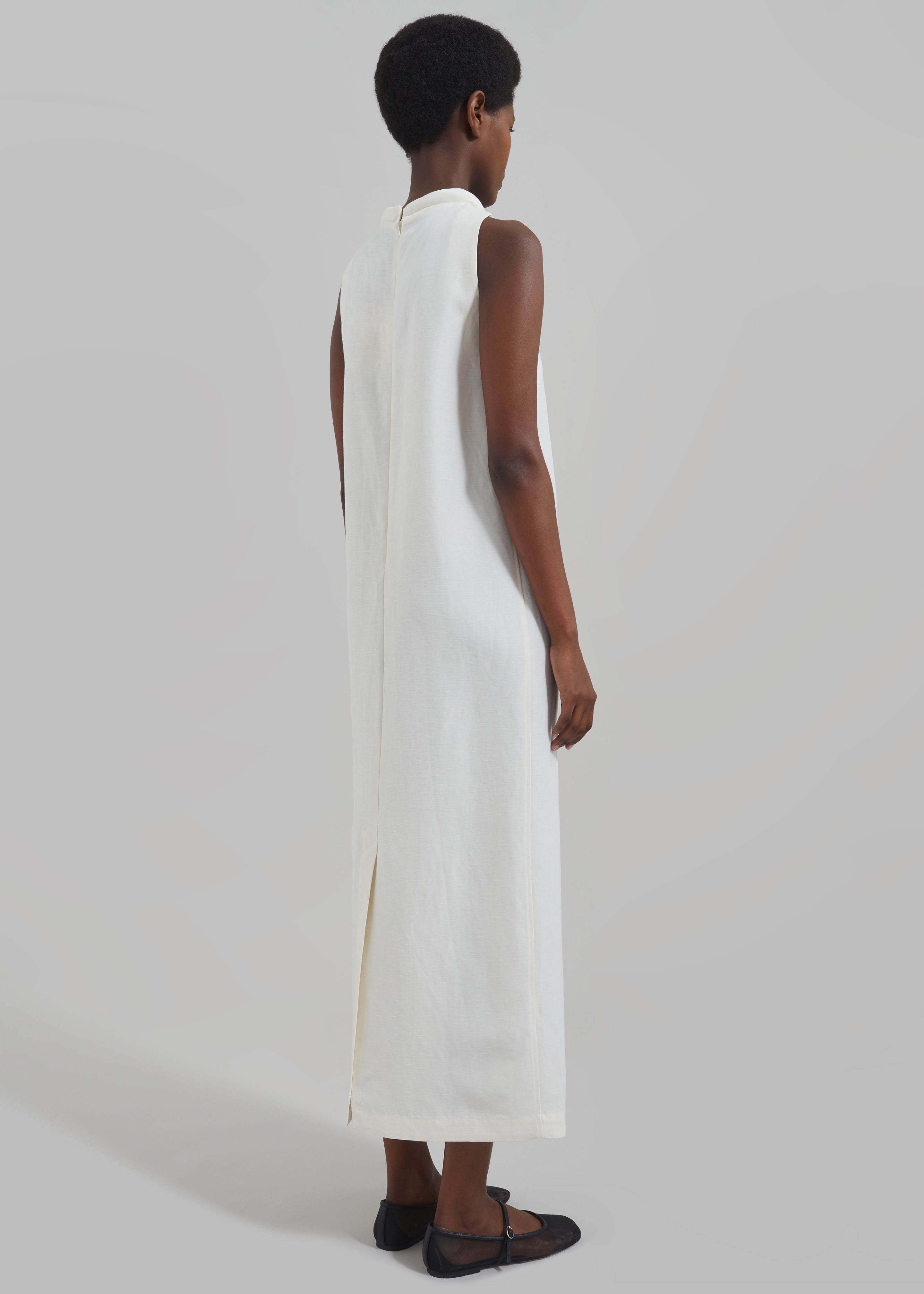 Loulou Studio Rivida Mixed Linen Dress - Ivory - 6