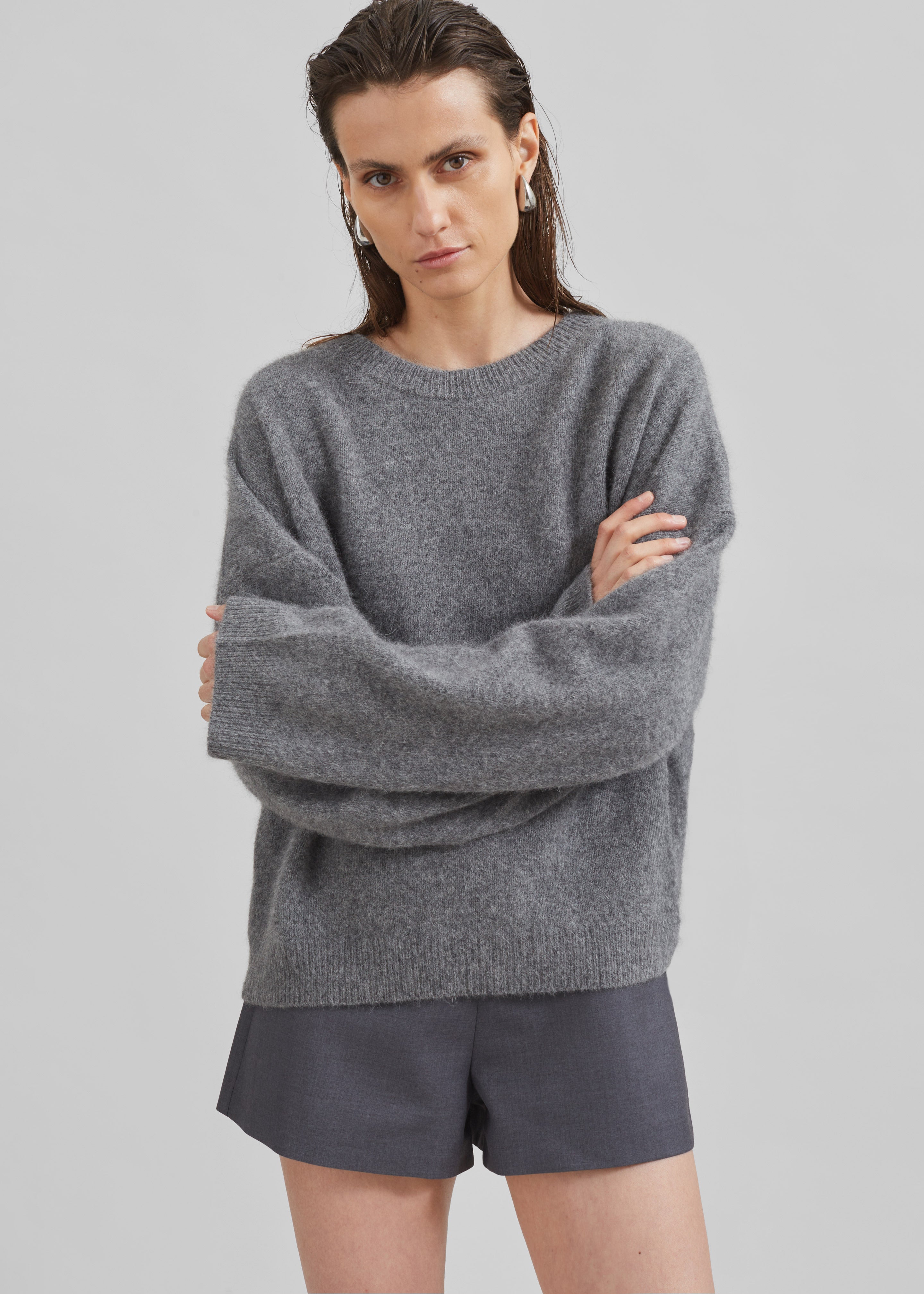 Loulou Studio Ropo Sweater - Anthracite - 2