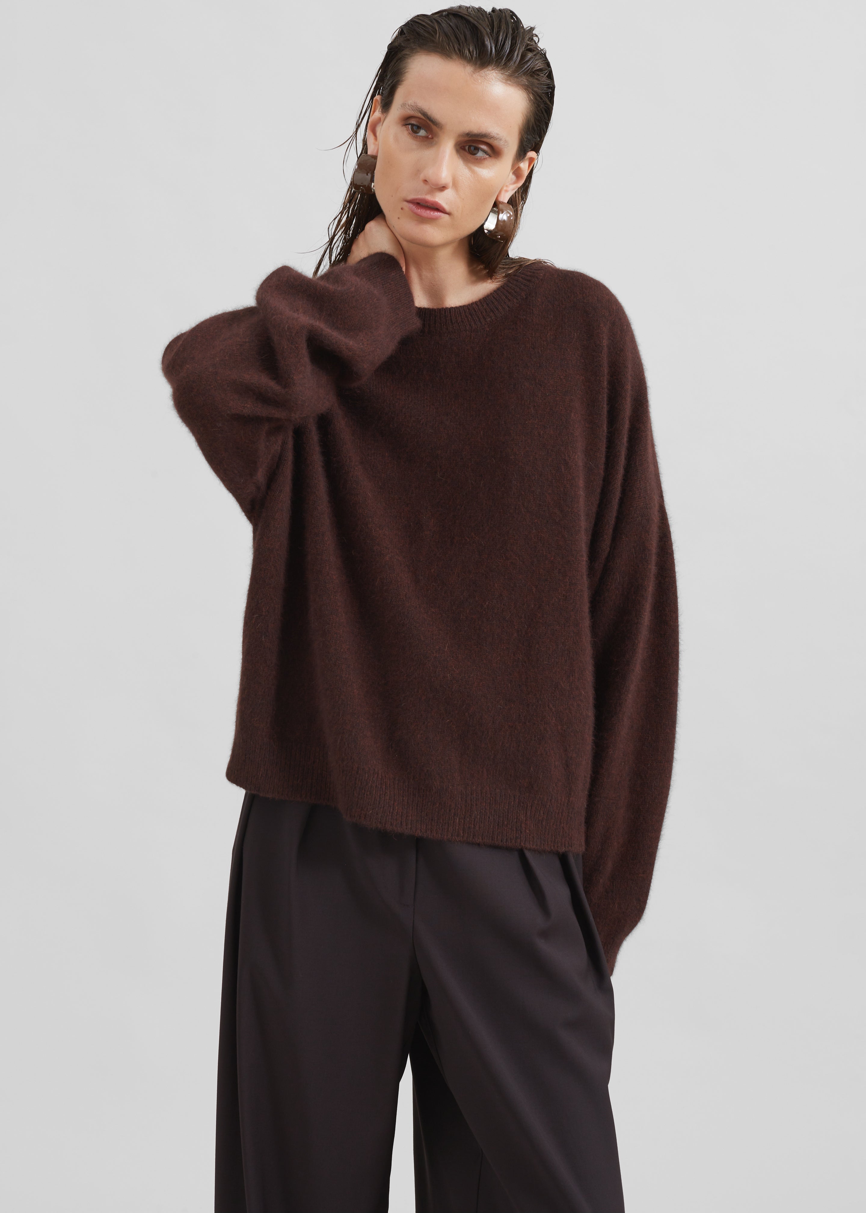 Loulou Studio Ropo Sweater - Choco - 1