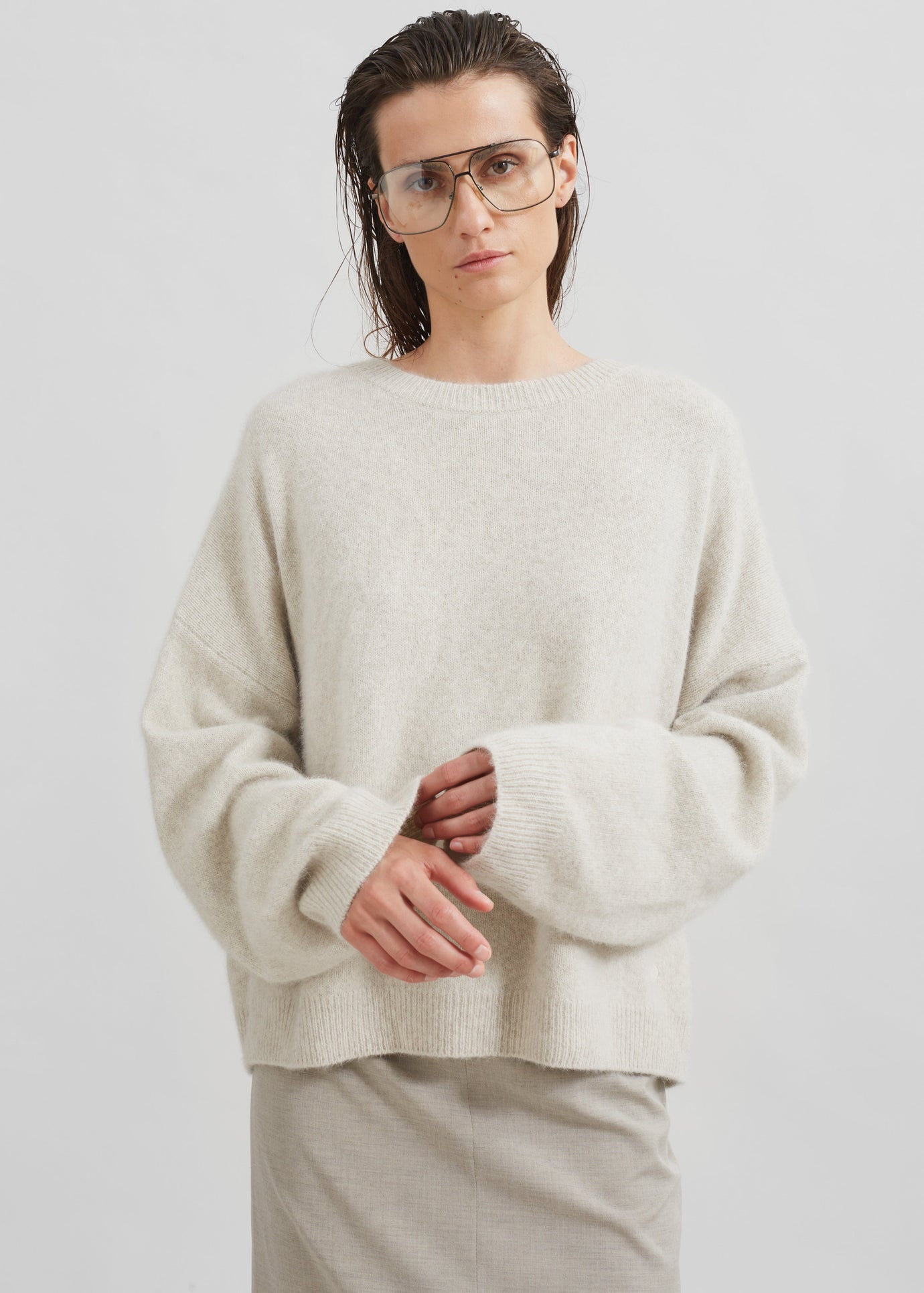 Loulou Studio Ropo Sweater - Stone Melange