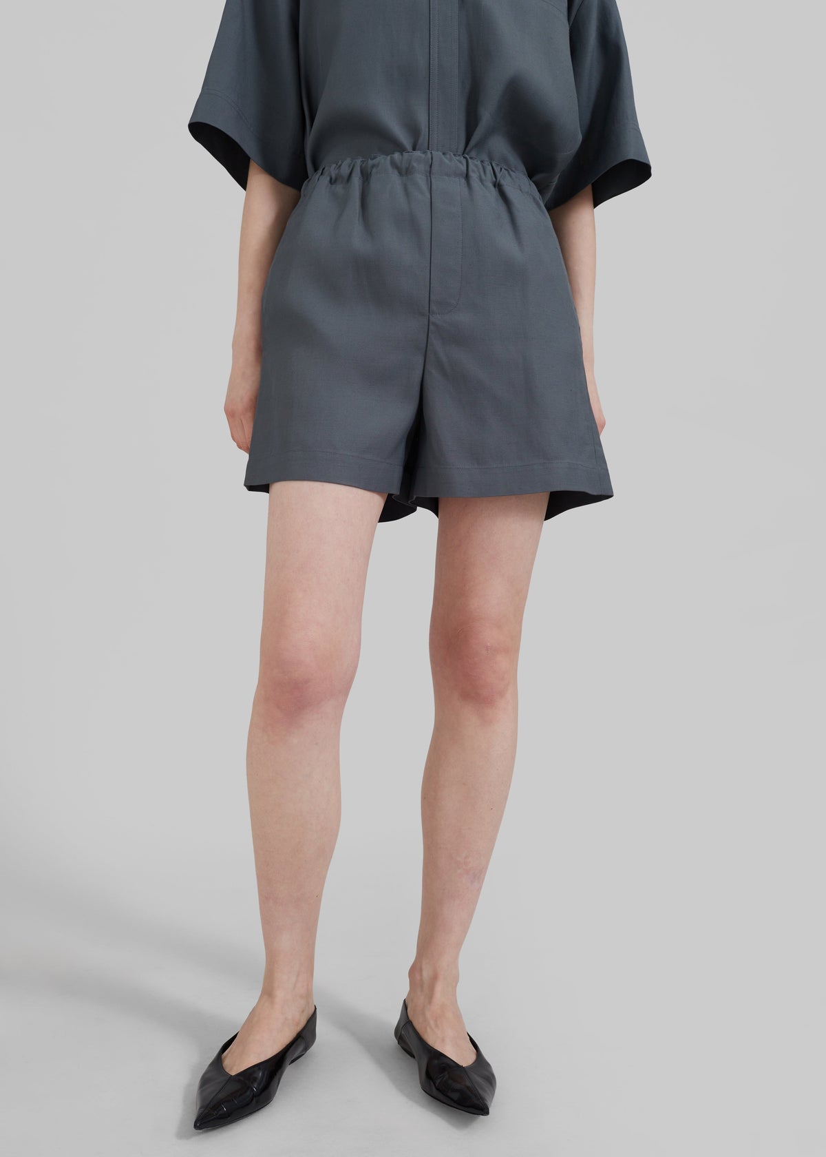 Loulou Studio Seto Shorts - Fjord Grey - 8