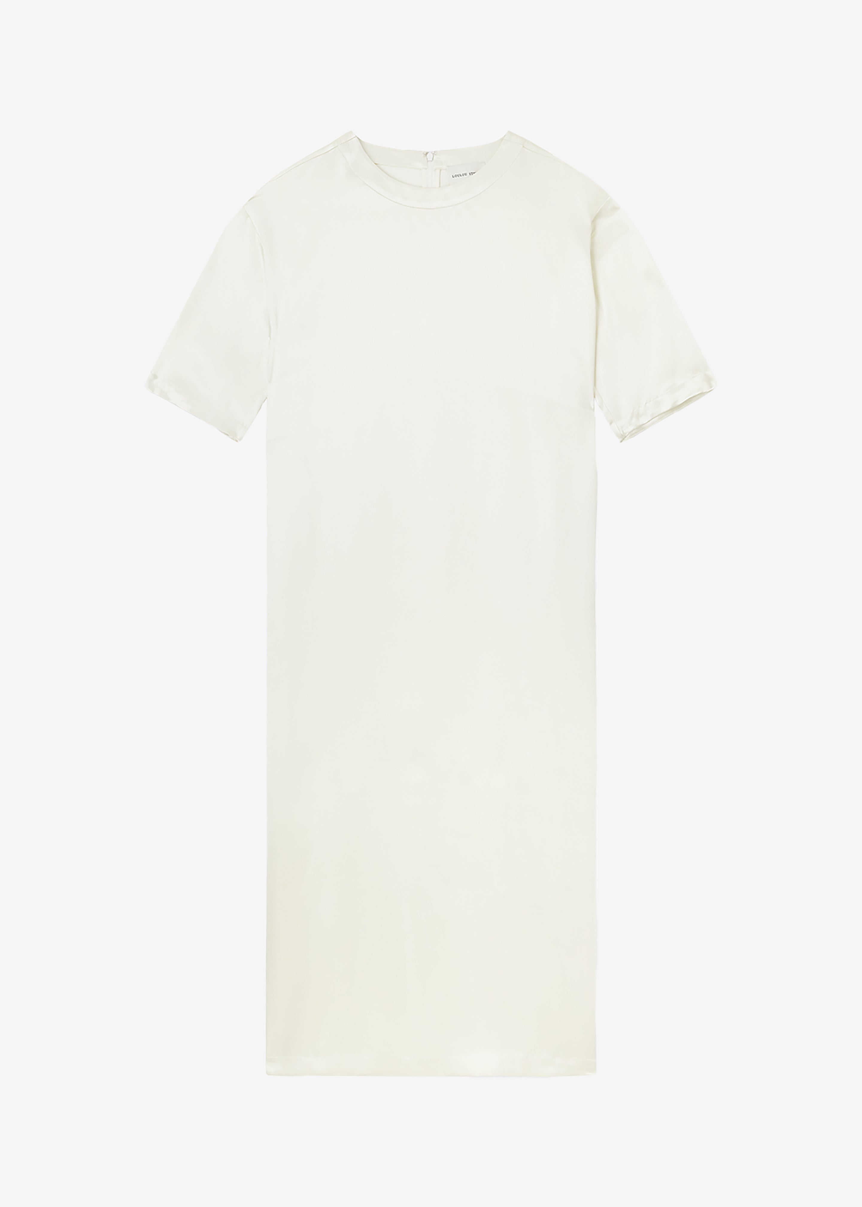 Loulou Studio Tuga Satin T-Shirt Dress - Soft Vanilla - 6