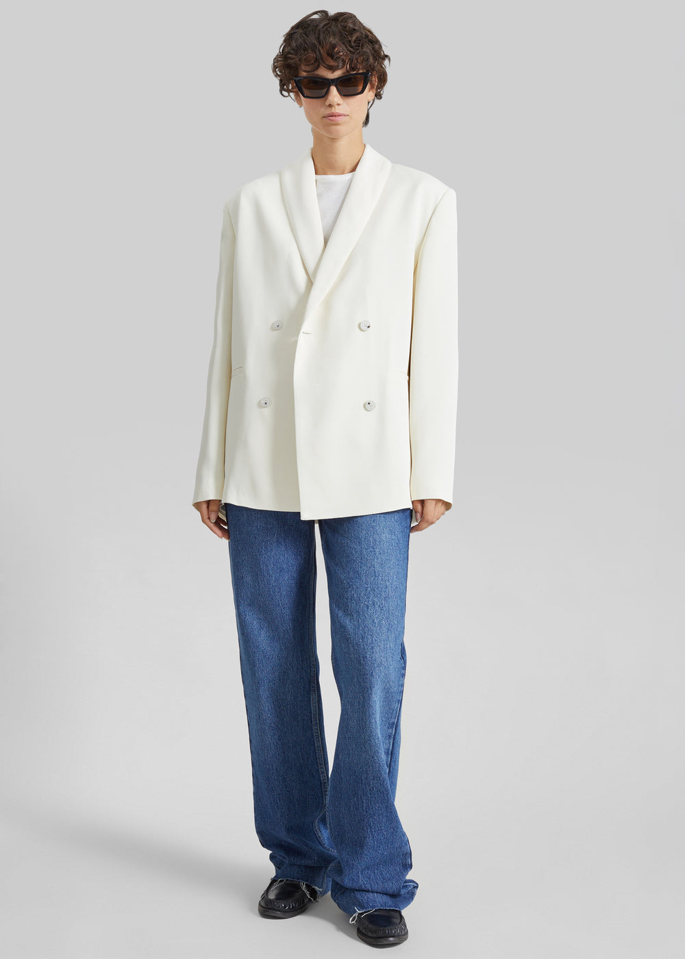 Loulou de Saison Sira Shawl Collar Jacket - Ivory