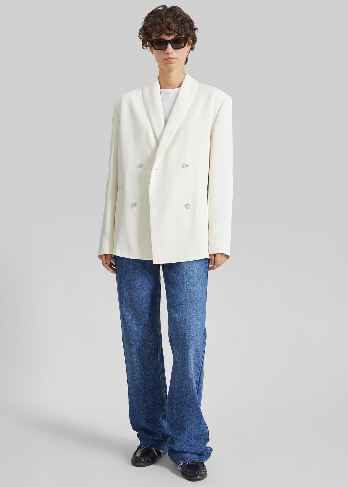 Loulou de Saison Sira Shawl Collar Jacket - Ivory
