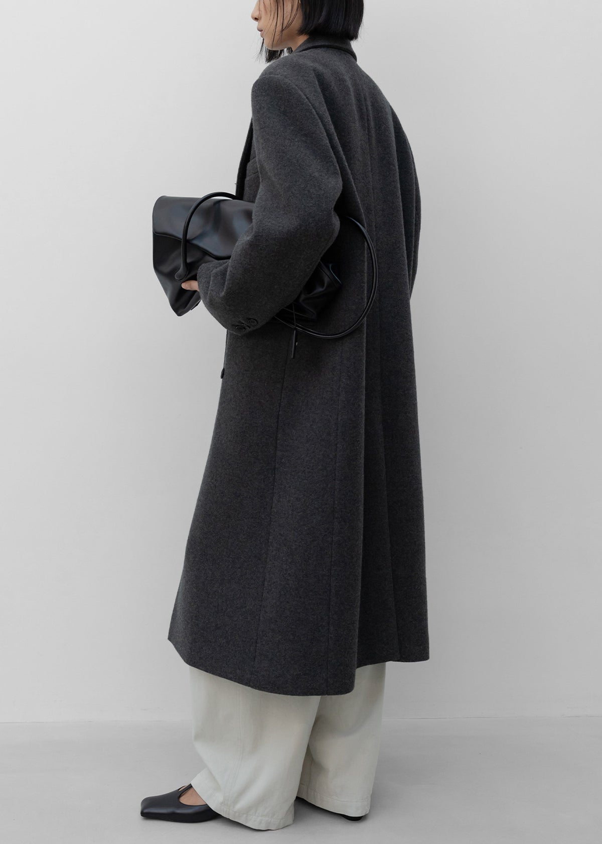 Low Classic Cashmere Blend Double Long Coat - Grey