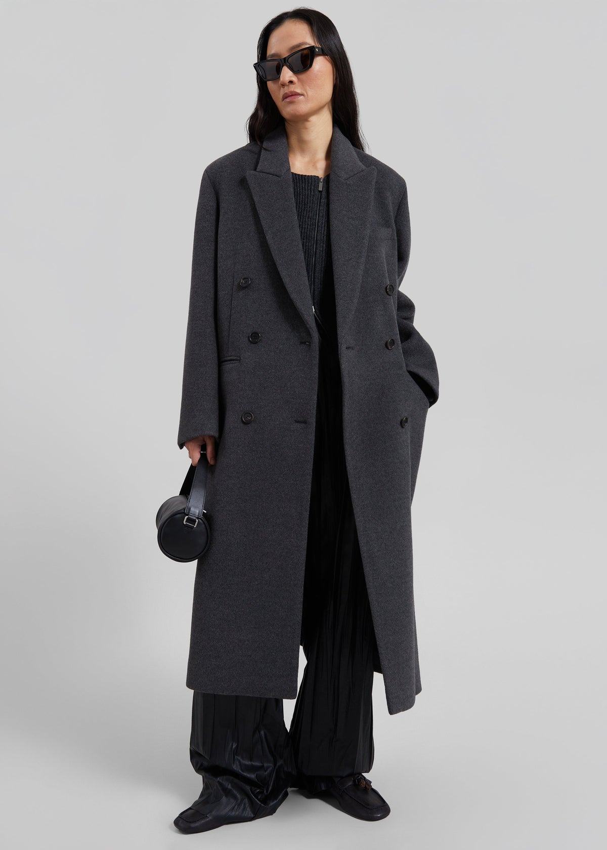 Shop the look image for Low Classic Cashmere Blend Double Long Coat - Grey