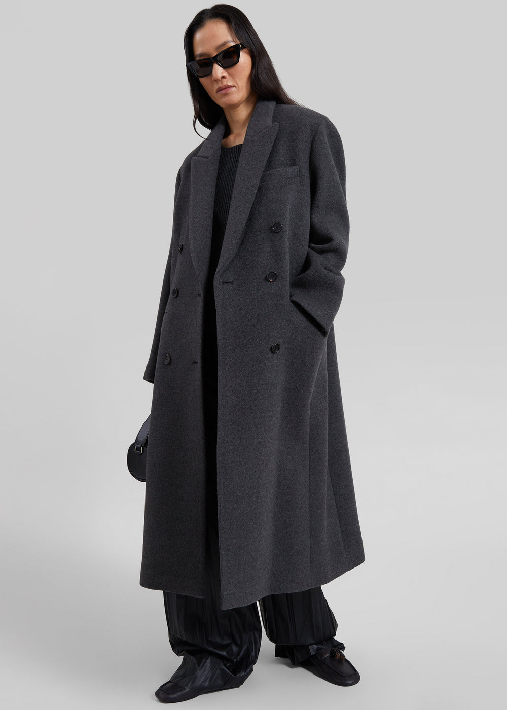 Low Classic Cashmere Blend Double Long Coat - Grey