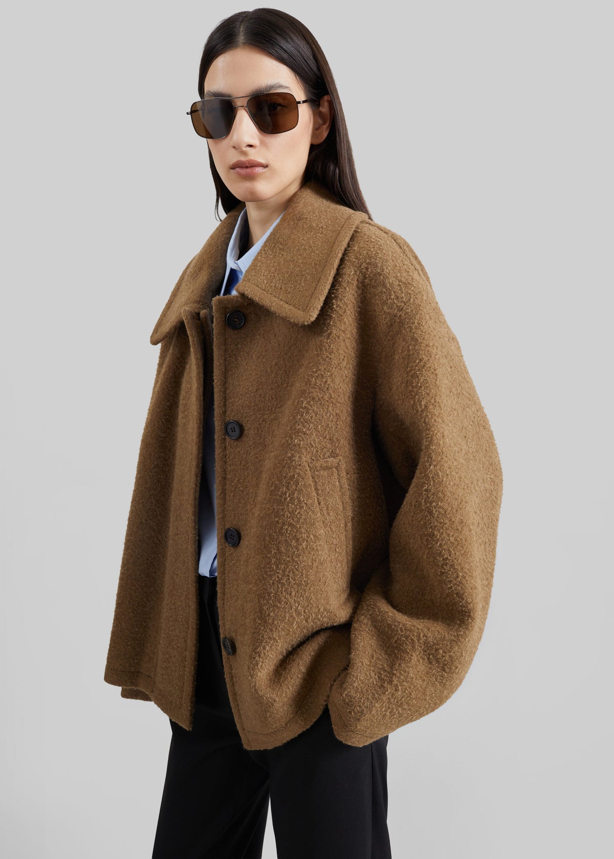 Low Classic Low Waist Belted Coat - Khaki Brown