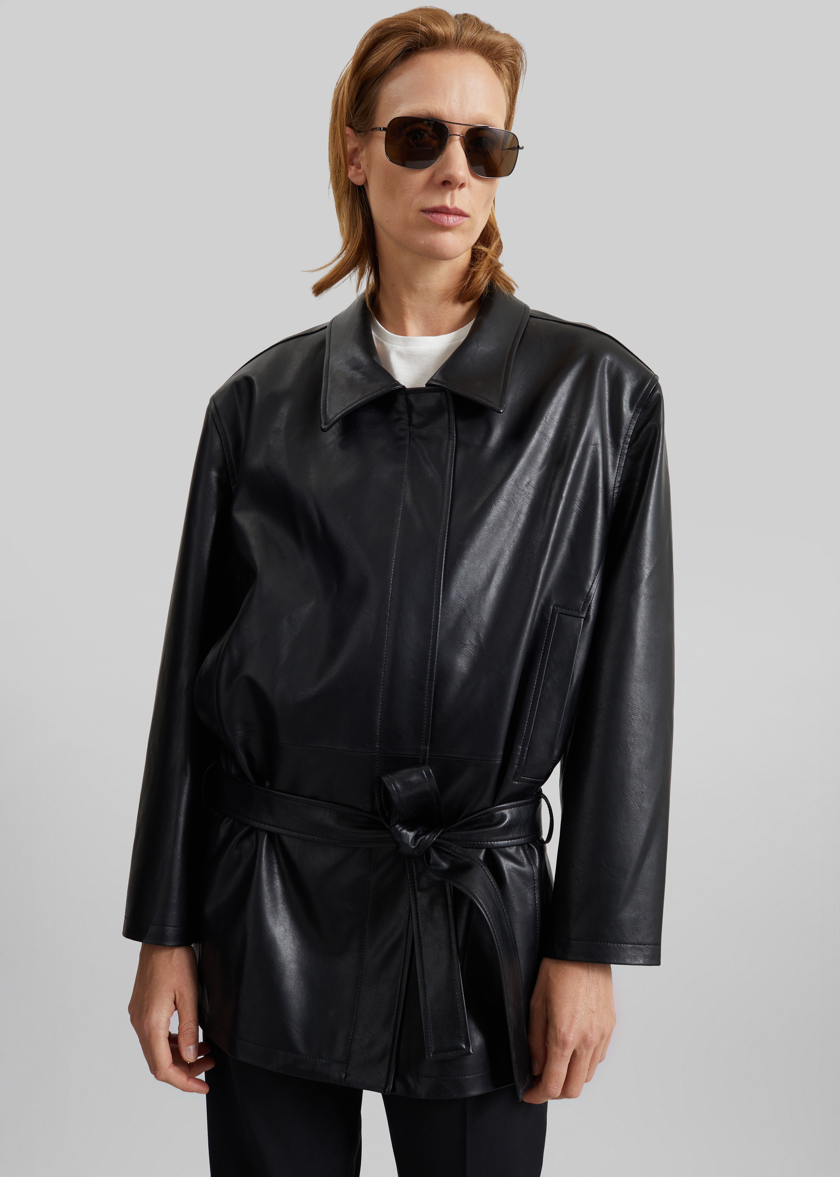 Low Classic Low Waist Artificial Leather Jacket - Black – The