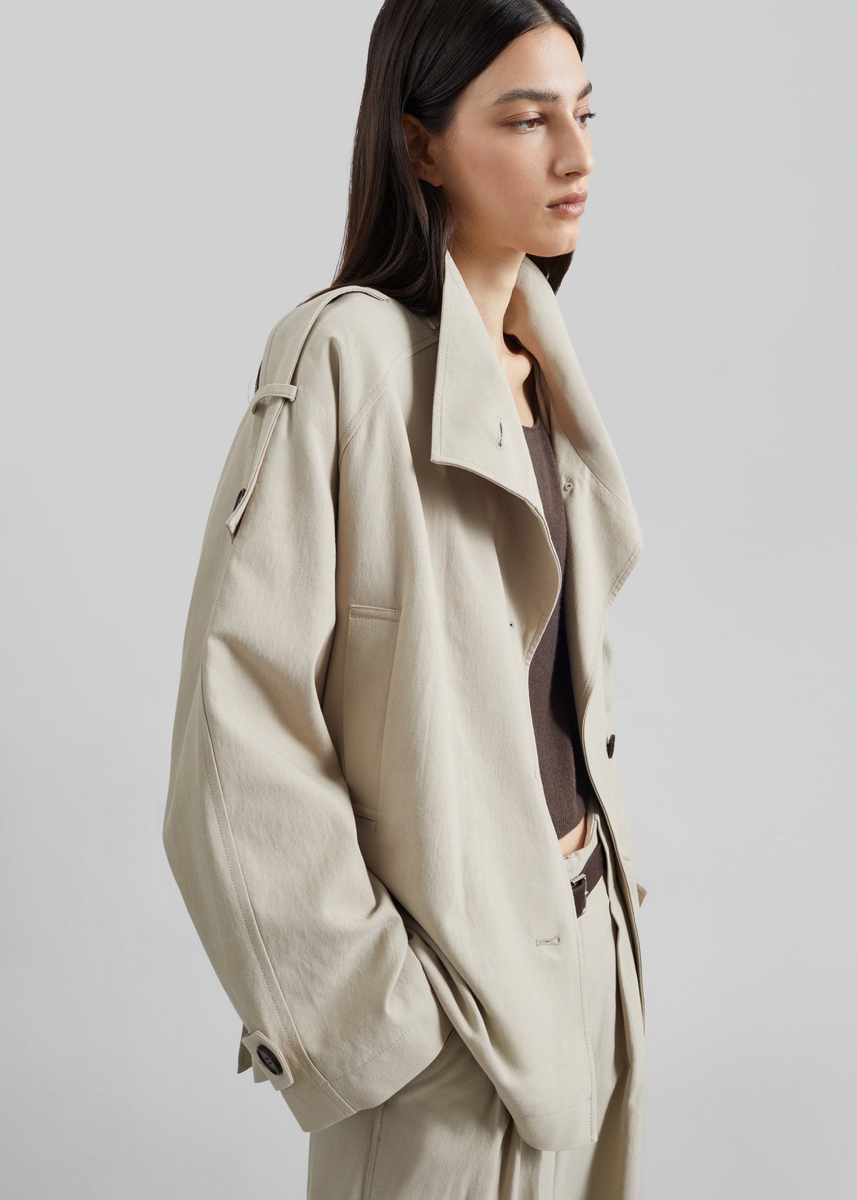 Low Classic Low Waisted Cotton Jacket - Beige
