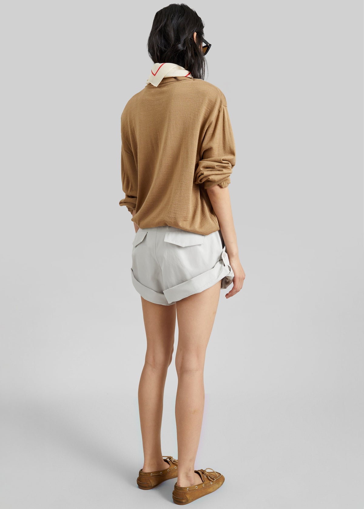 Low Classic Tuck Point Turn-Up Shorts - Light Grey - 7