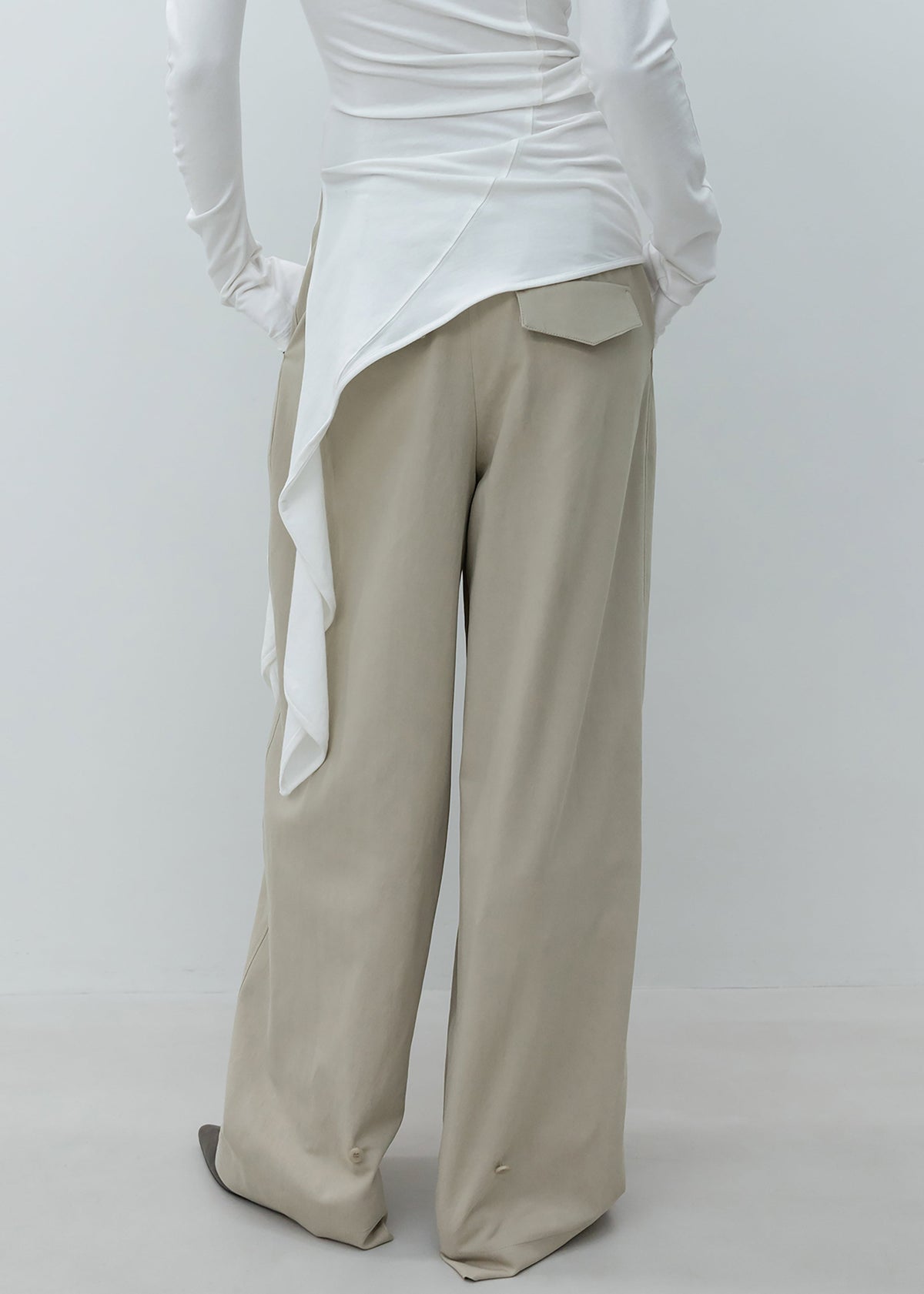 Low Classic pantaloni ampi con doppie pieghe - Beige