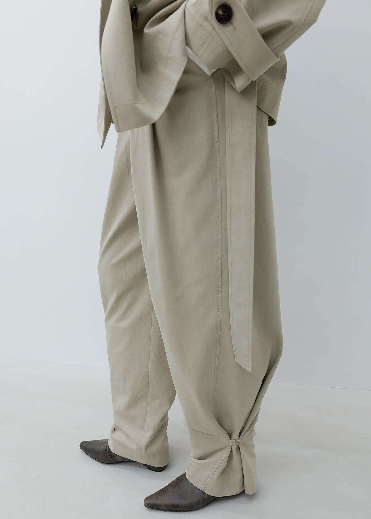 Low Classic pantaloni ampi con doppie pieghe - Beige