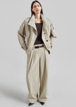 Low Classic pantaloni ampi con doppie pieghe - Beige