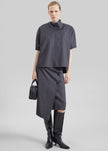 Lowell Asymmetric Midi Skirt - Grey Melange