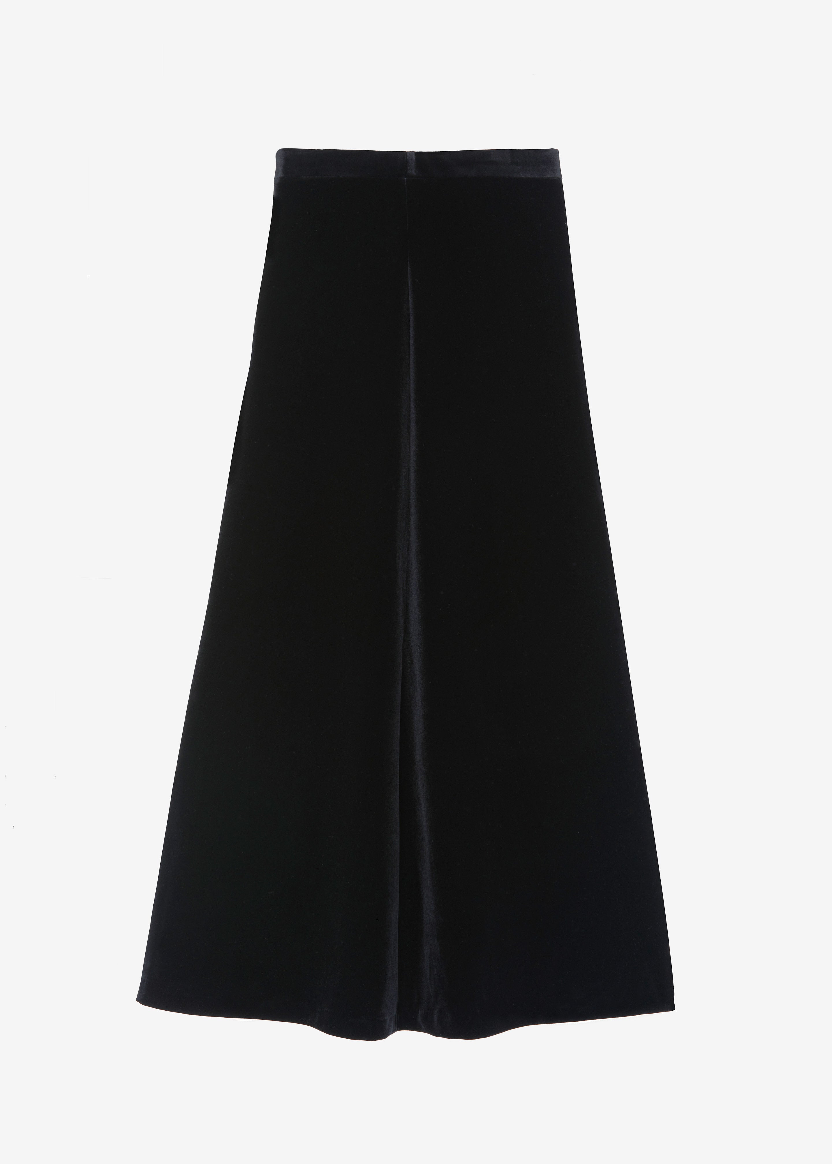 Lucia Velvet Maxi Skirt - Black - 6