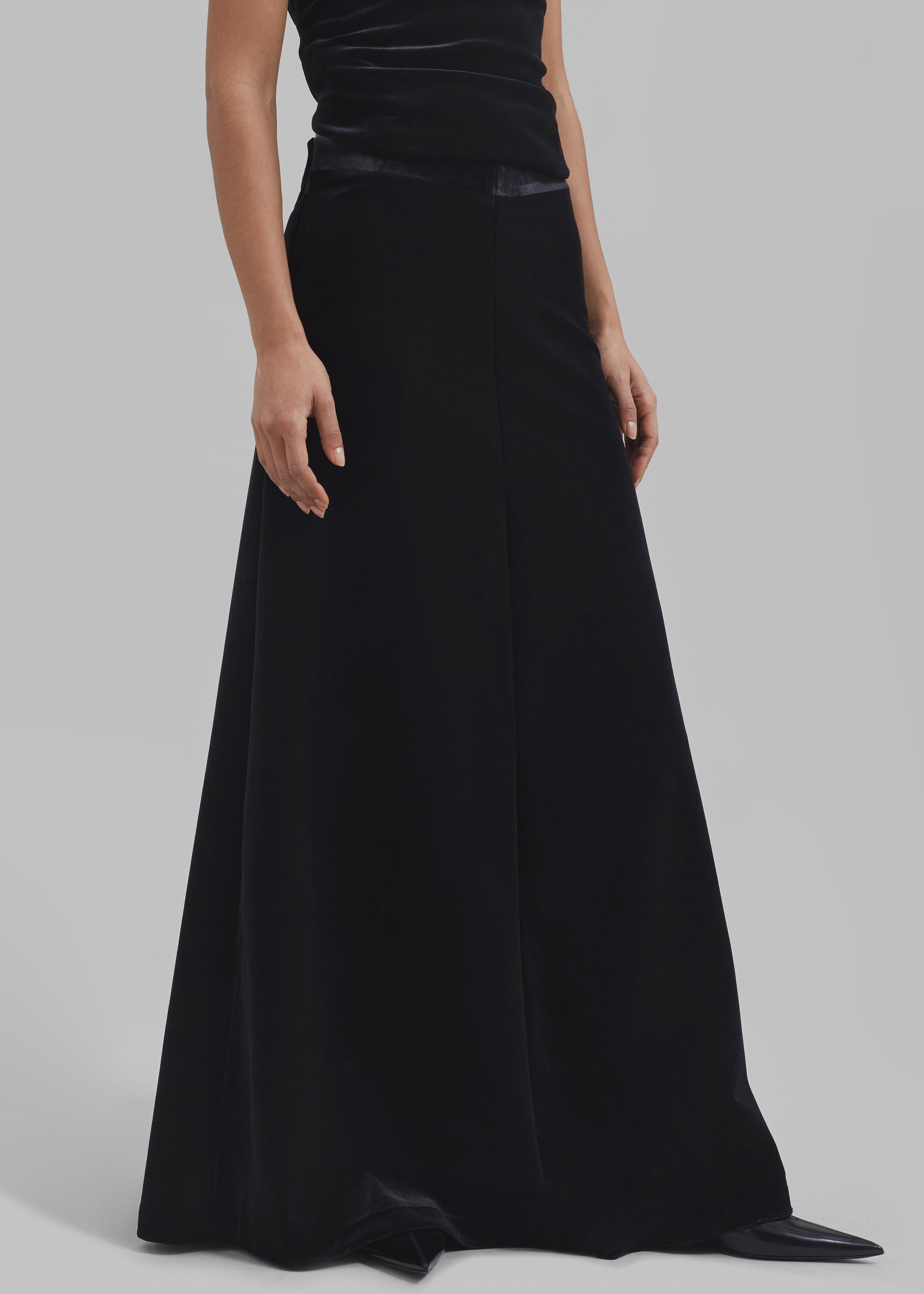 Lucia Velvet Maxi Skirt - Black - 5