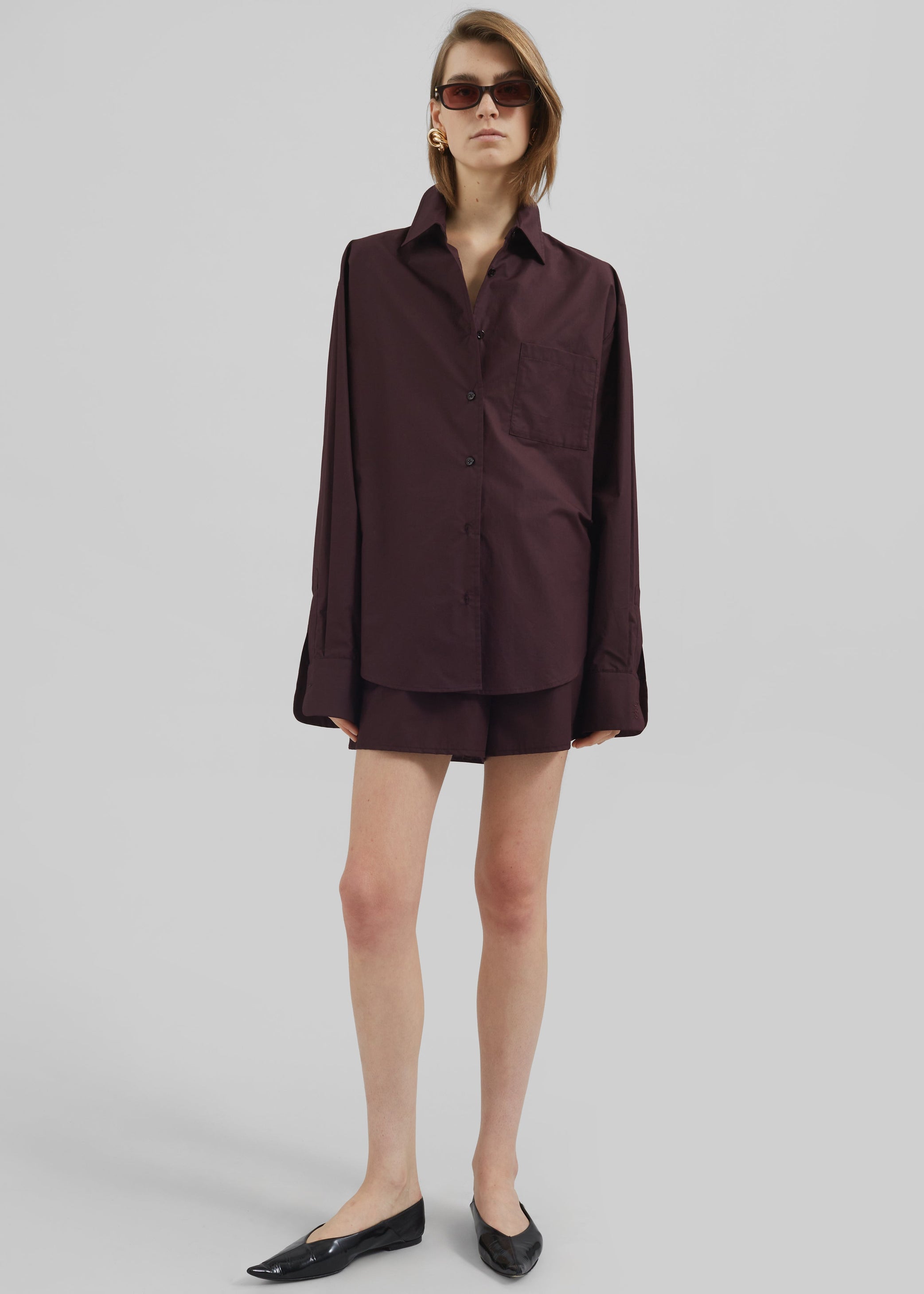 Shop the look image for Lui Organic Cotton Shirt - Dark Plum