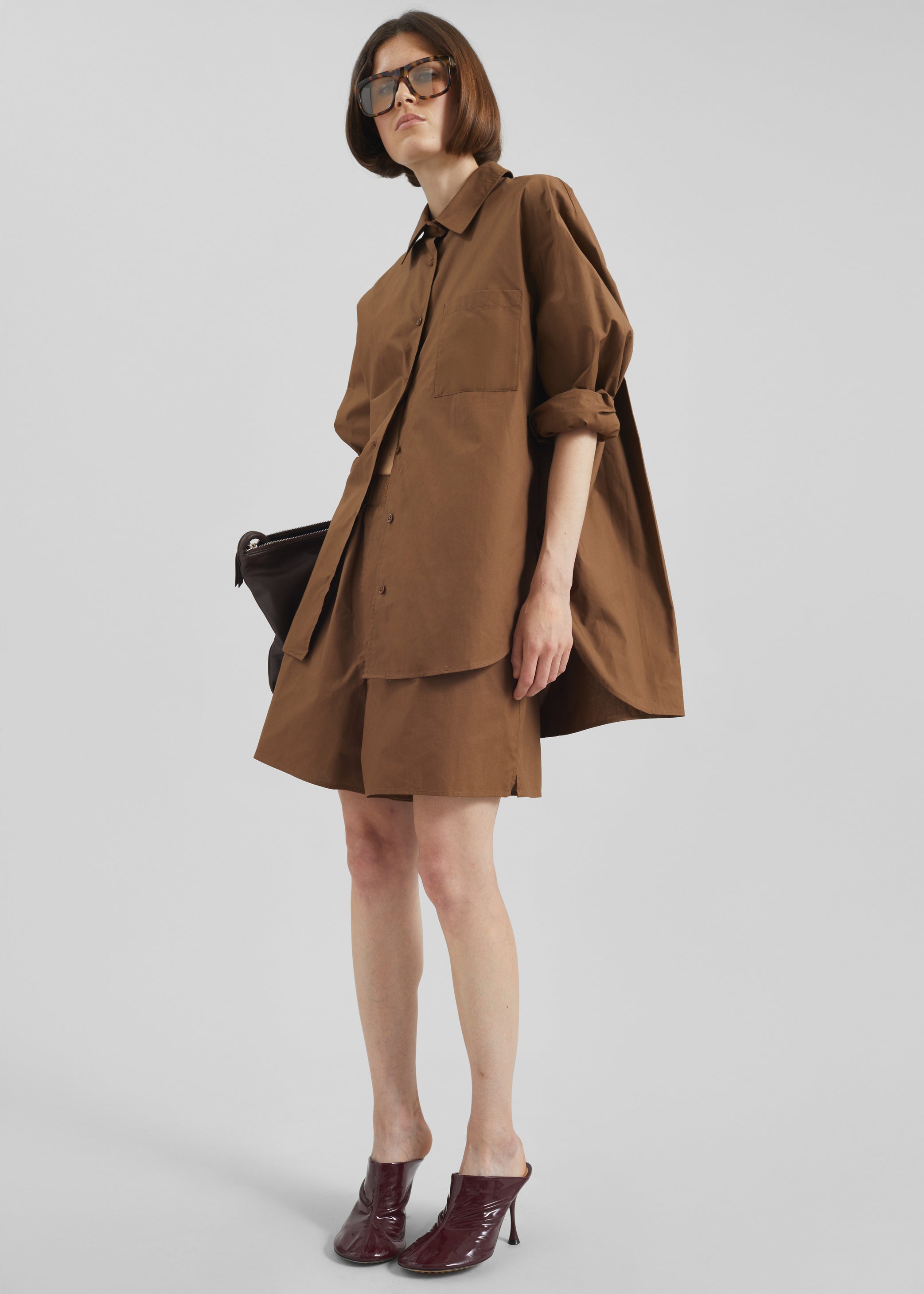 Shop the look image for Lui Organic Cotton Shirt - Chocolate
