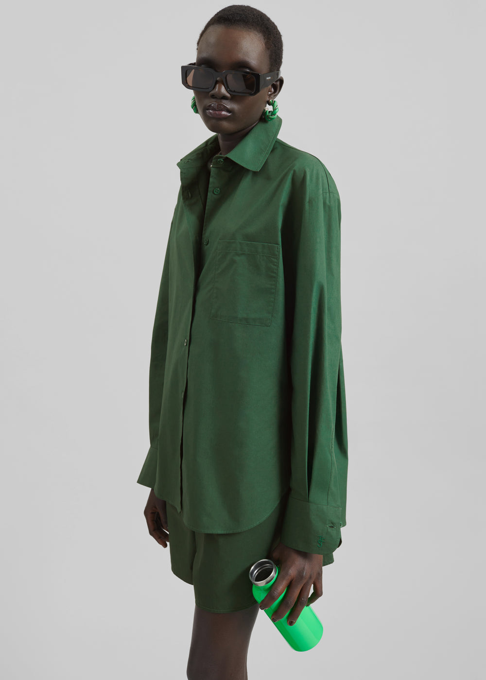 Lui Organic Cotton Shirt - Hunter Green
