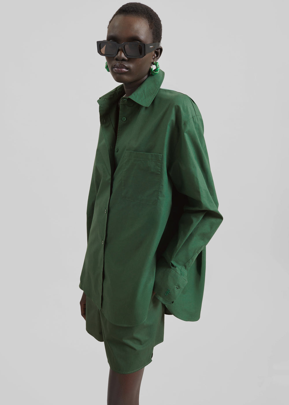 Lui Organic Cotton Shirt - Hunter Green - 1