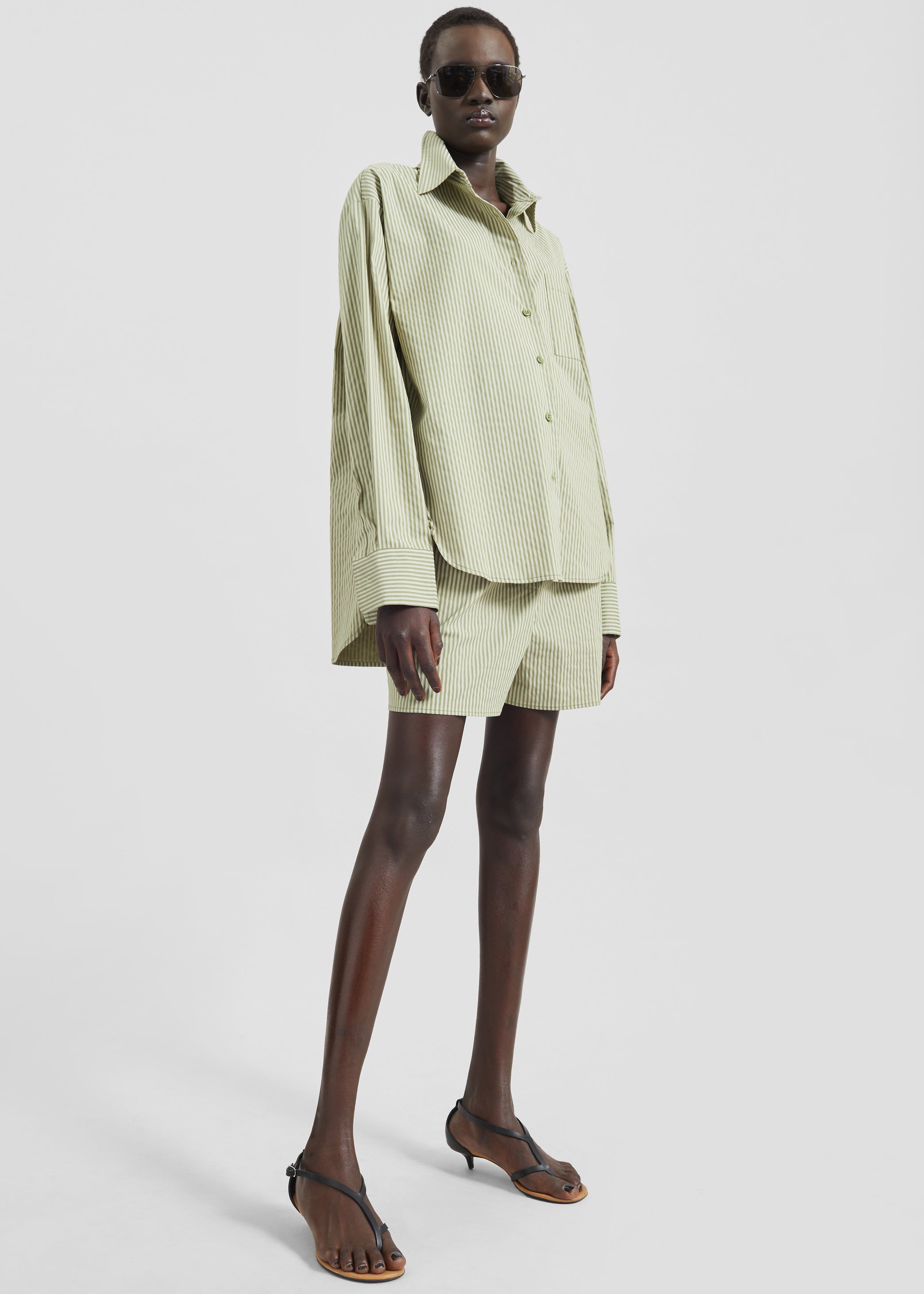 Shop the look image for Lui Boxer Shorts - Green Stripe
