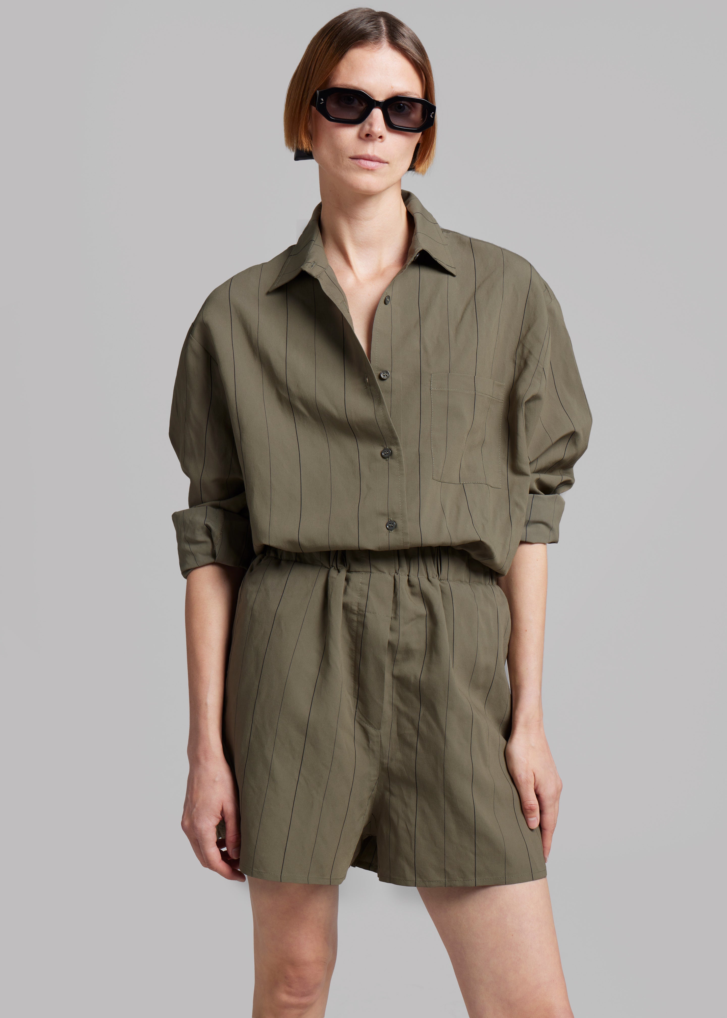 Lui Shirt - Khaki/Black Stripe - 9