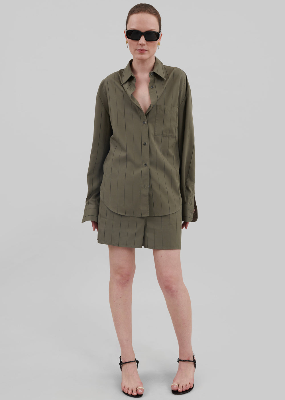 Lui Shirt - Khaki/Black Stripe - 1
