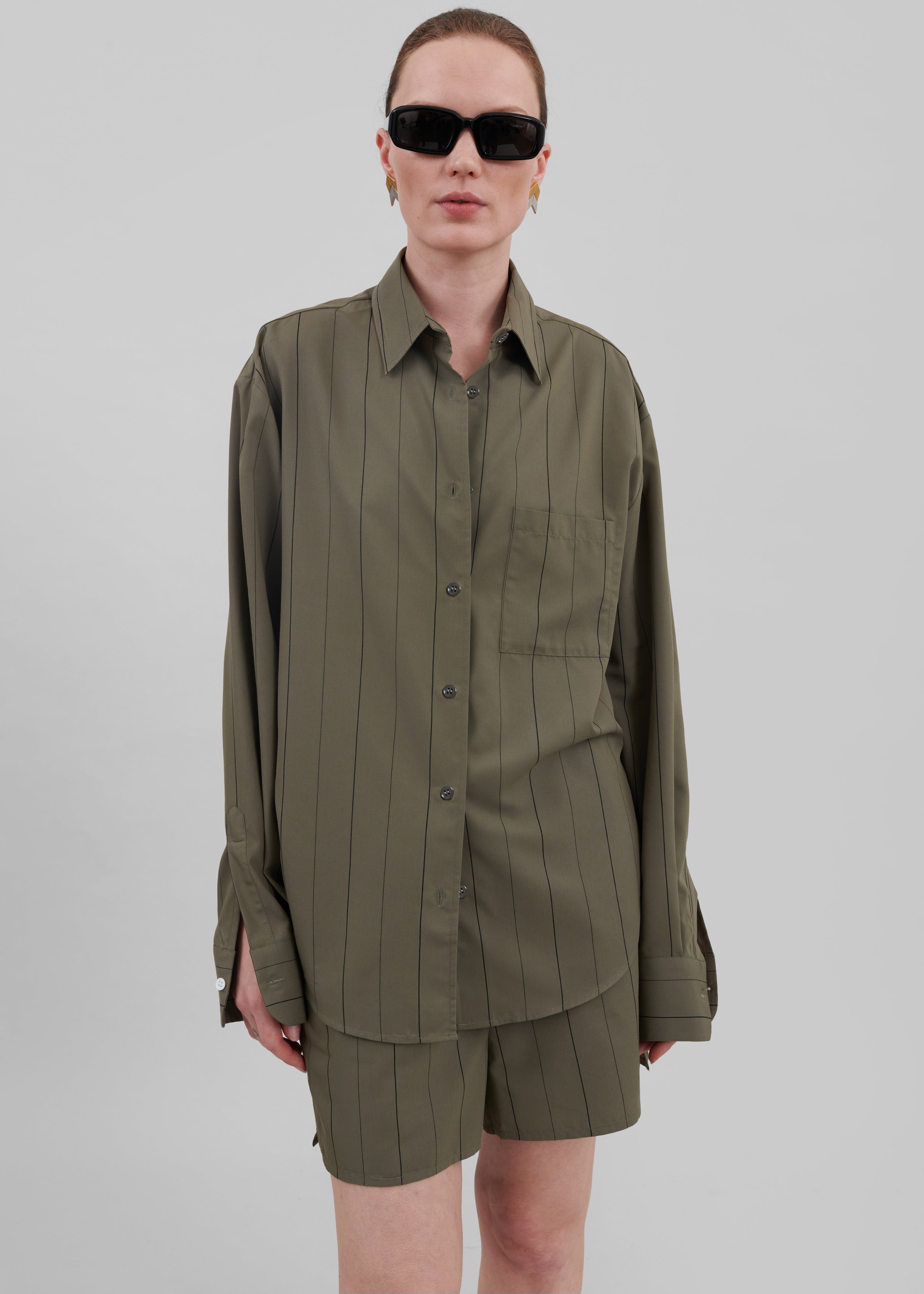 Lui Shirt - Khaki/Black Stripe - 1