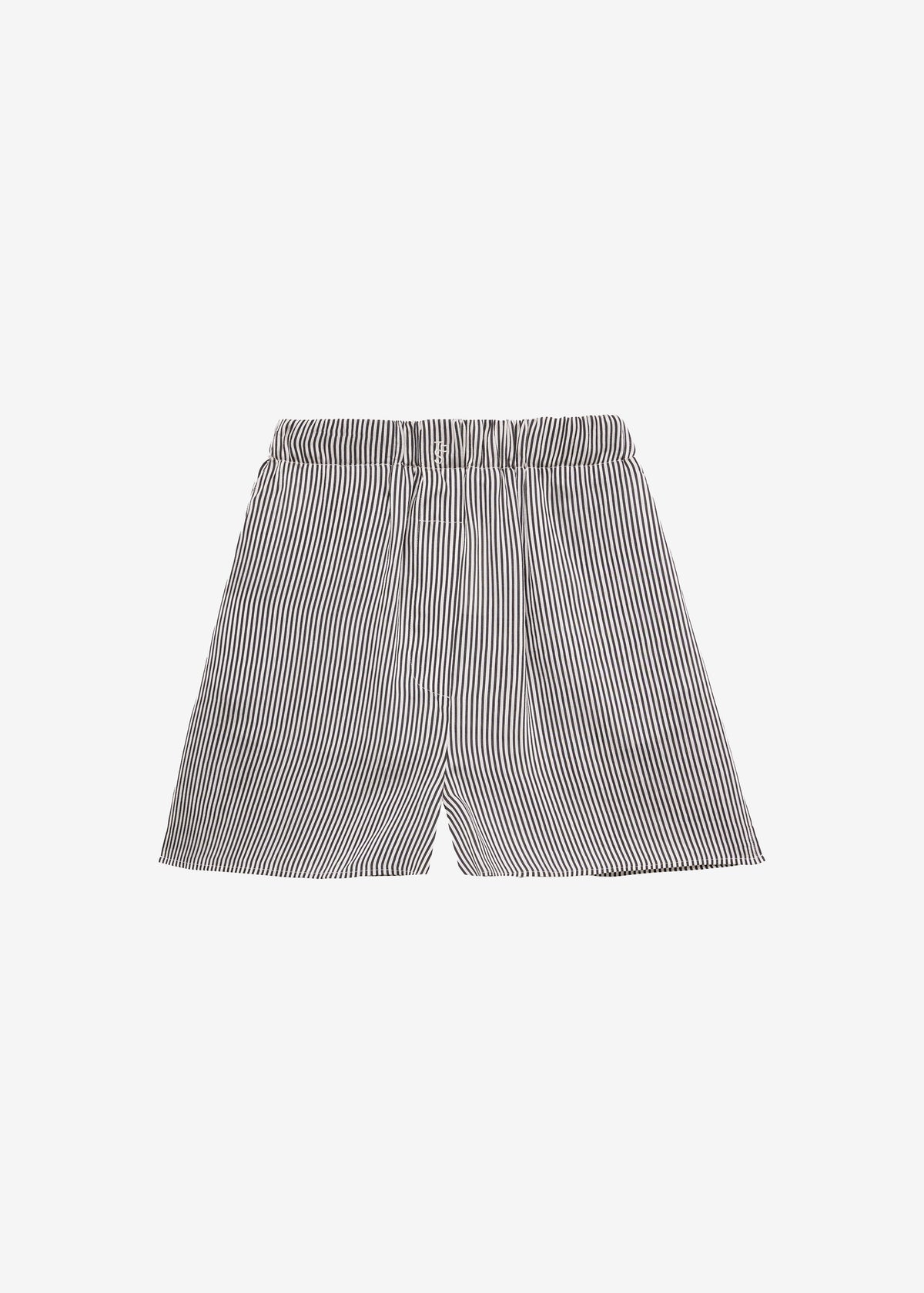 Lui Striped Silk Boxer Shorts - Black/White Stripe - 9