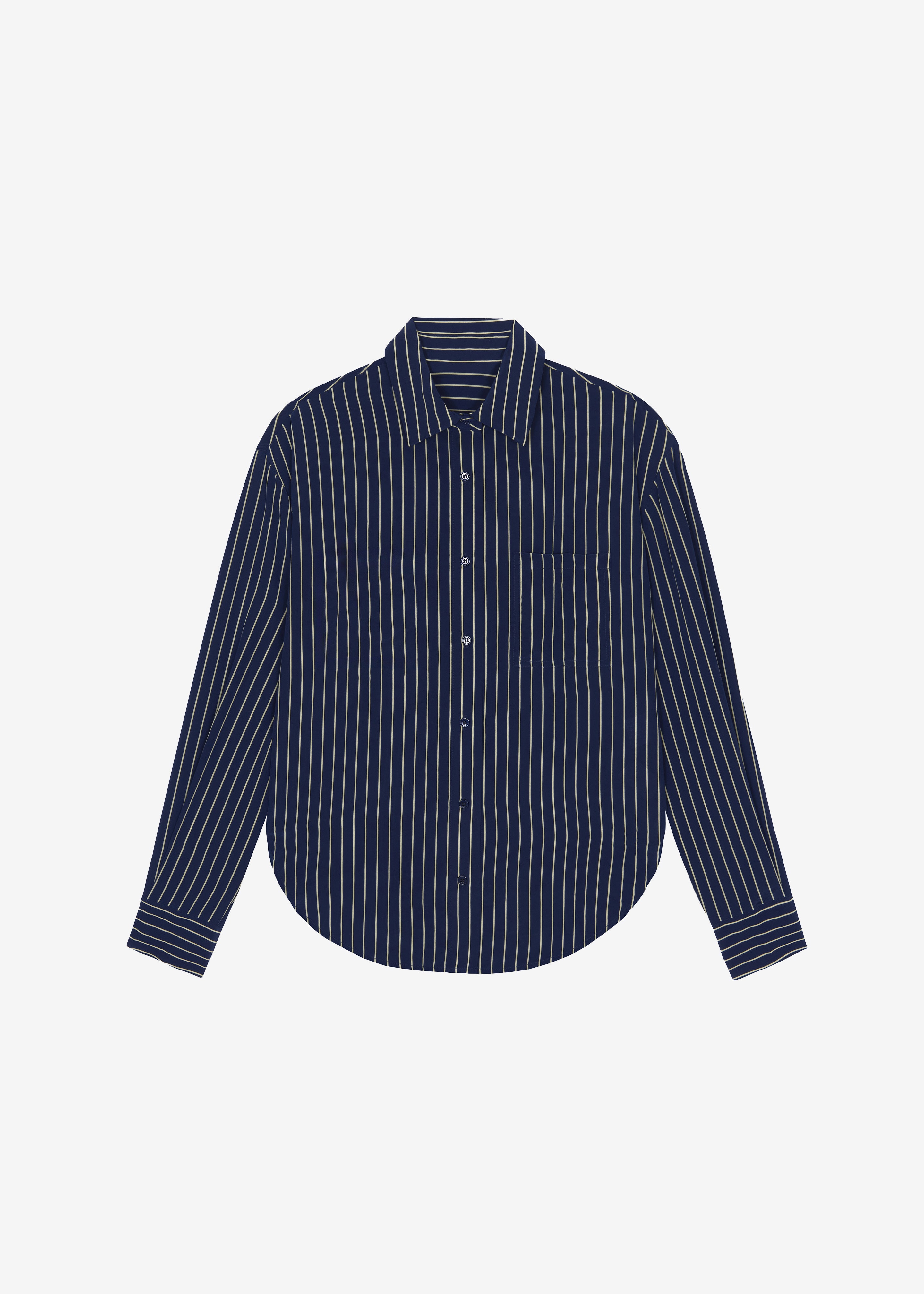Lui Striped Shirt - Navy/Beige Pinstripe - 6