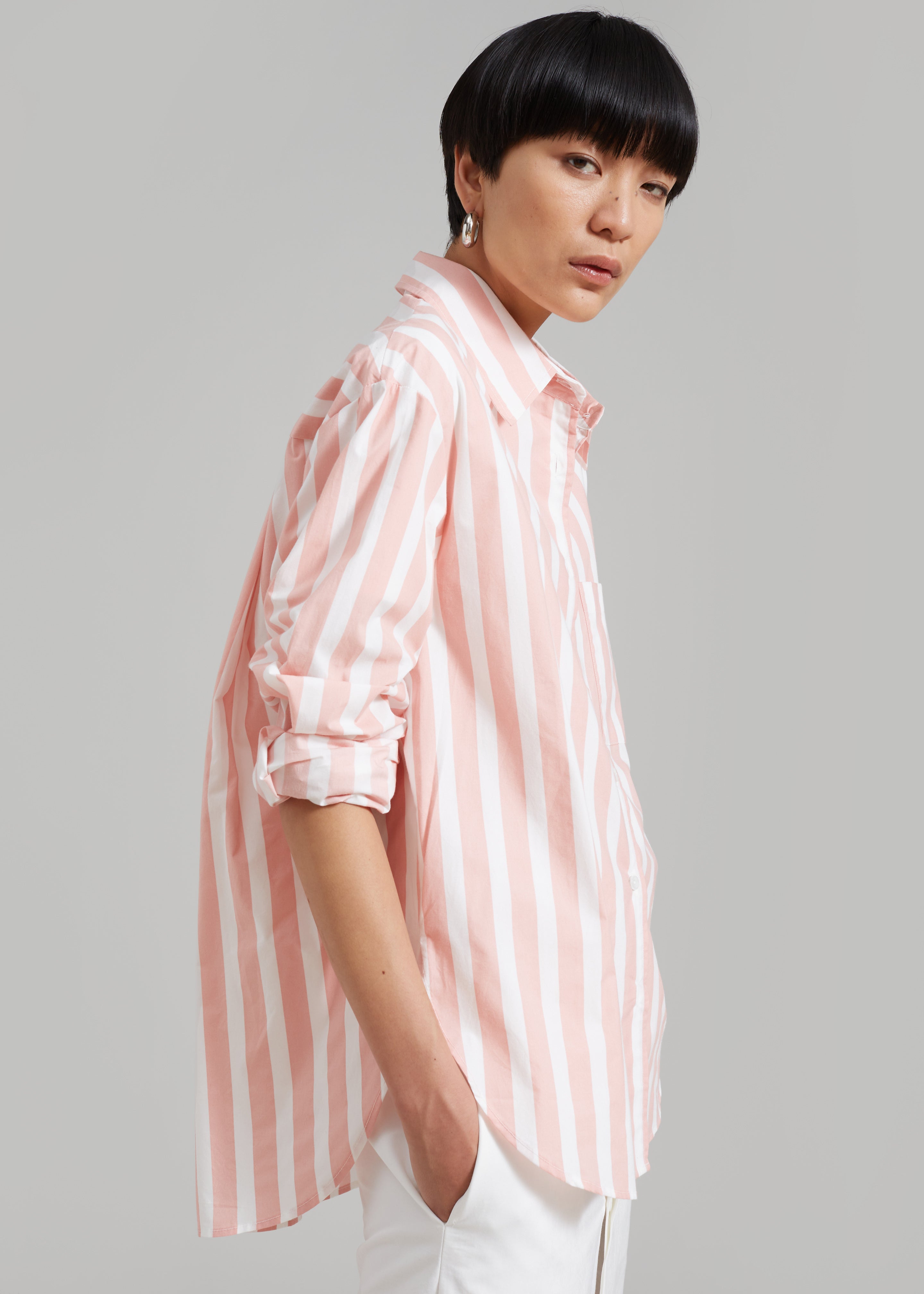 Lui Wide Stripe Shirt - Pink - 3