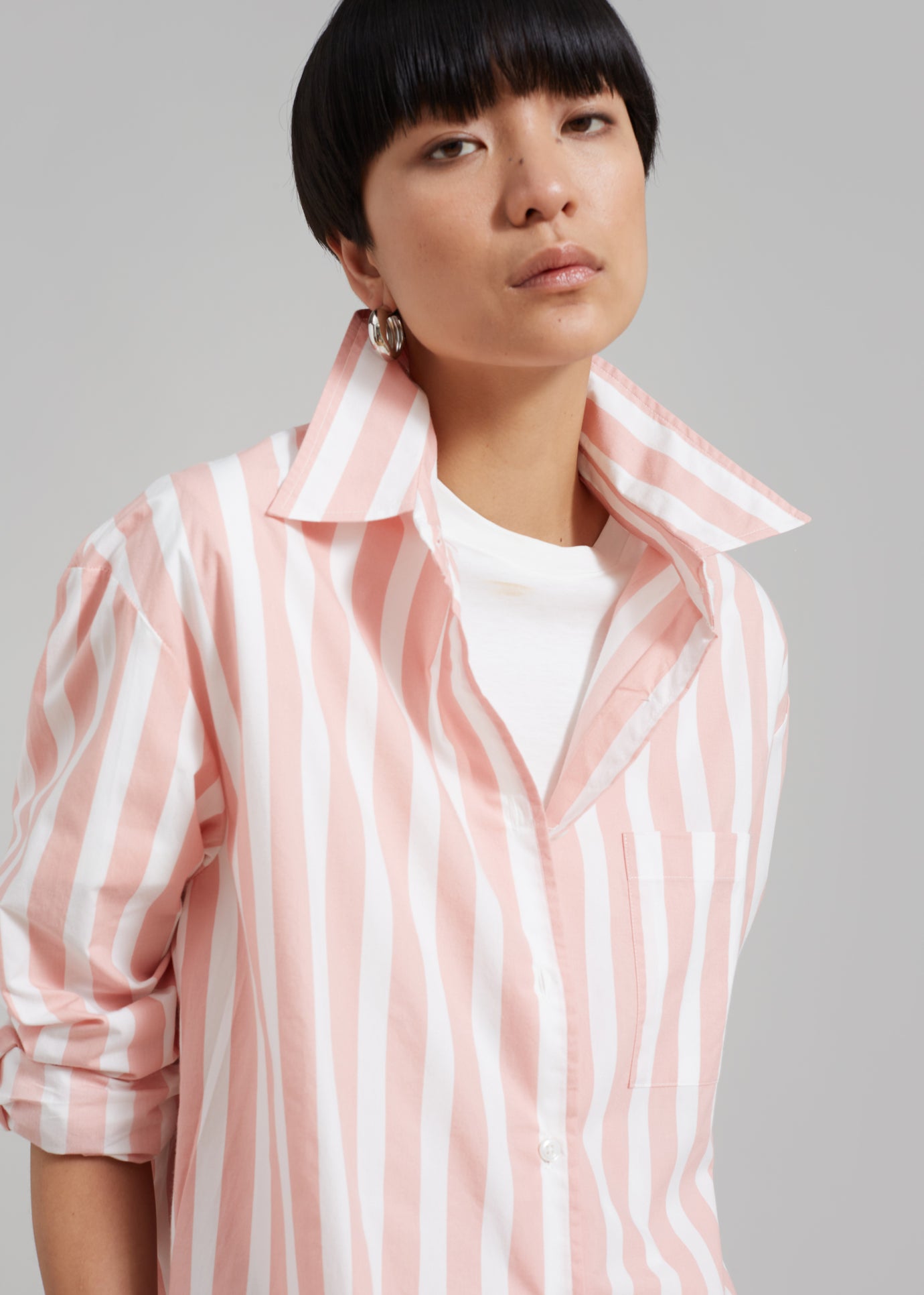 Lui Wide Stripe Shirt - Pink - 1
