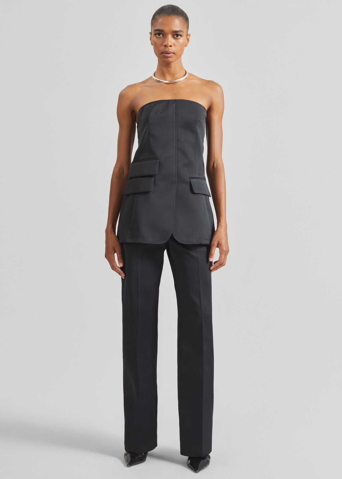 Luma Satin Bustier - Black - 3