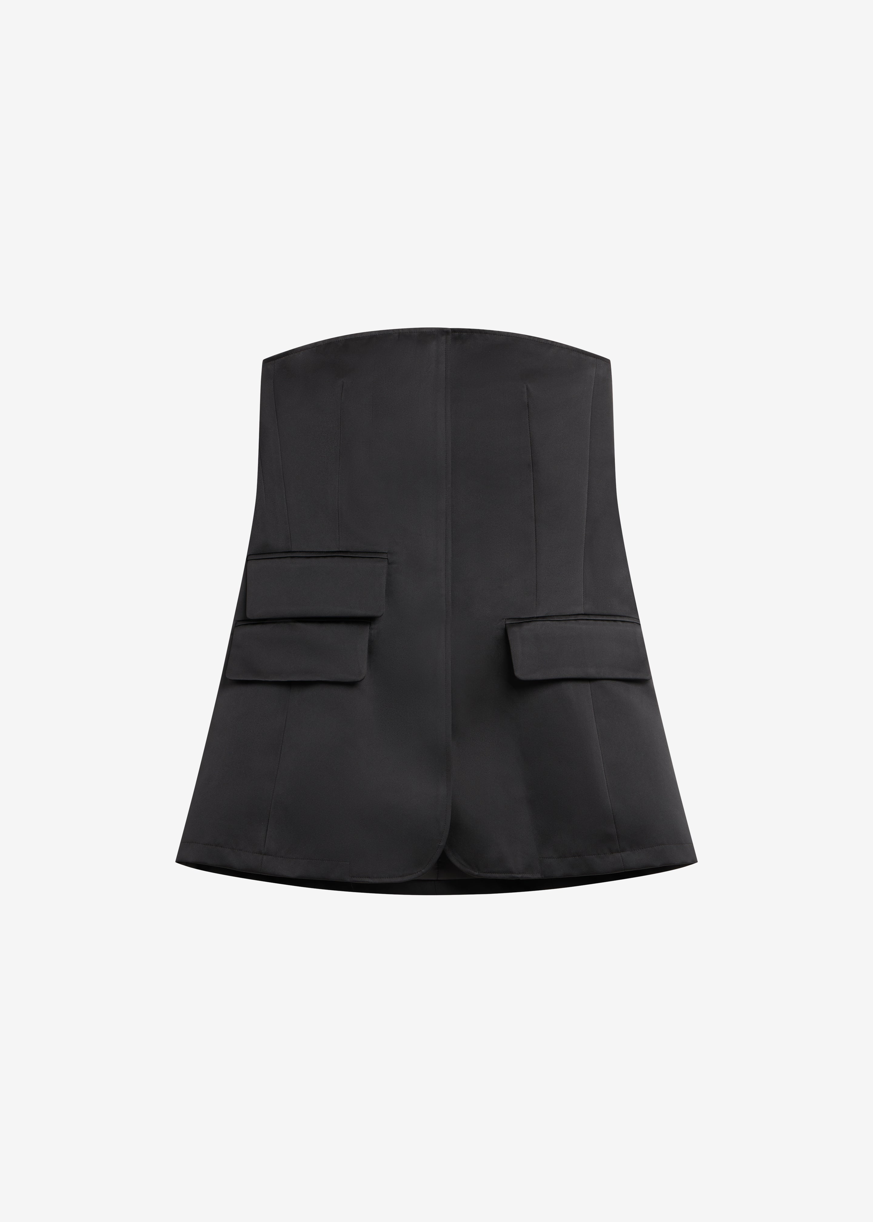 Luma Satin Bustier - Black - 5