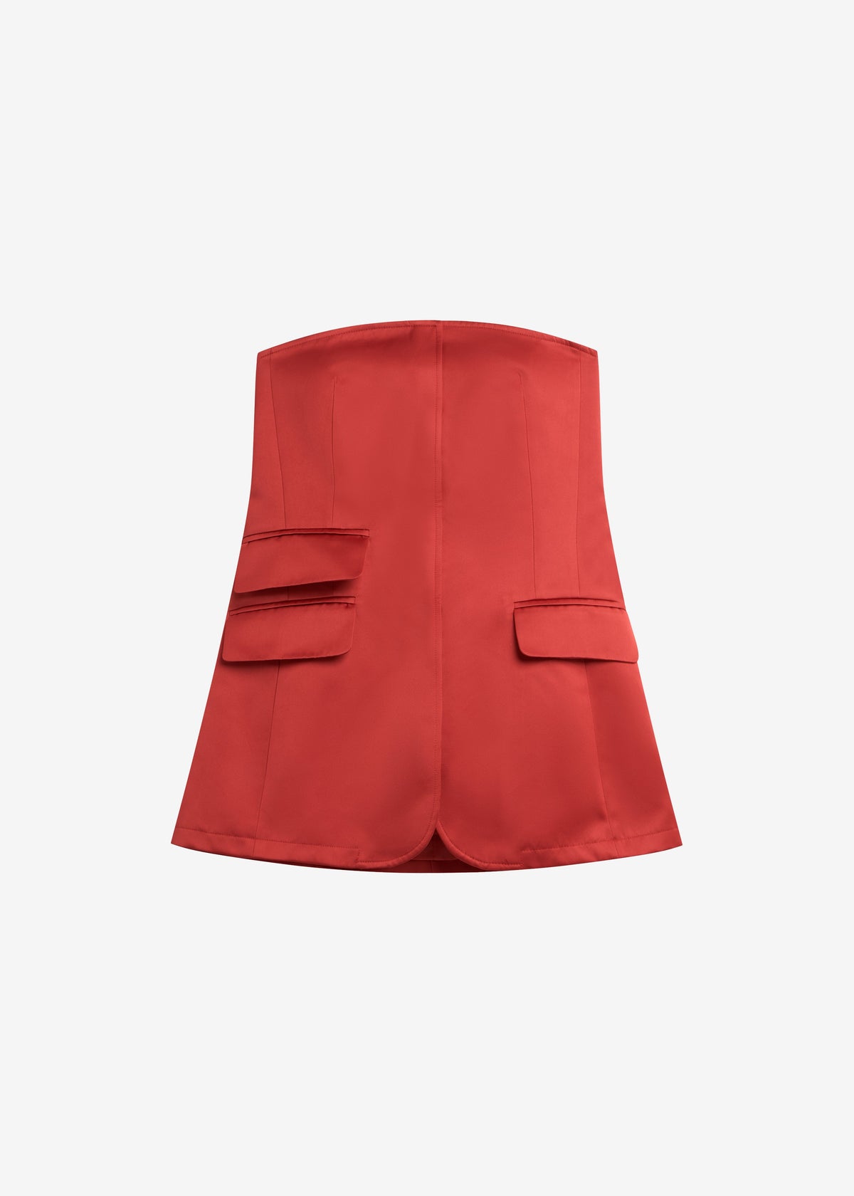 Luma Satin Bustier - Red - 7