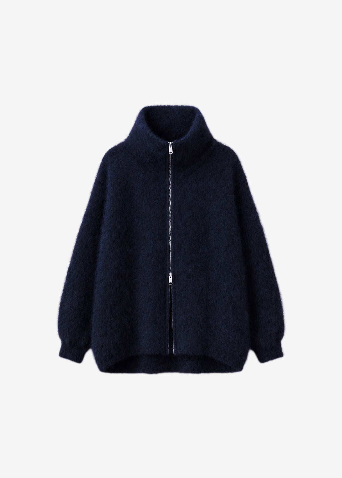 Cardigan Lupa effetto peloso con zip - Blu navy