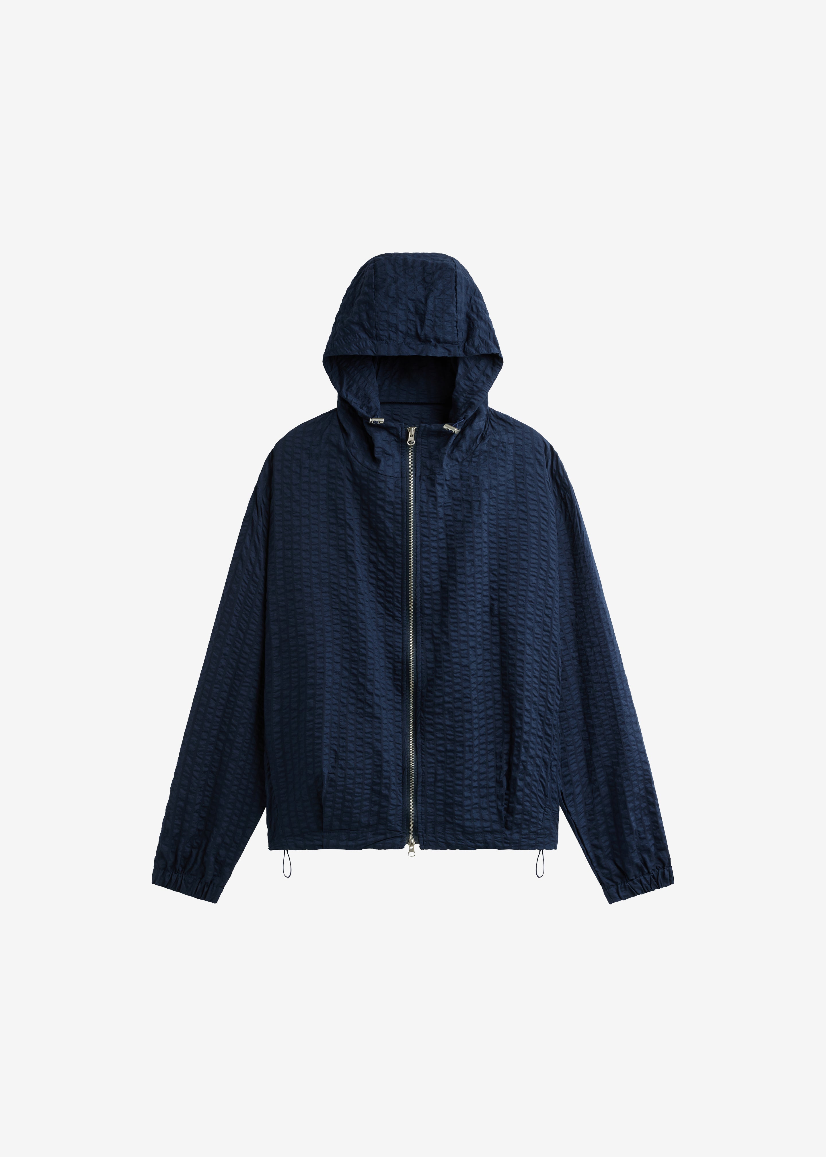 Luynes Seersucker Drawstring Jacket - Navy - 7