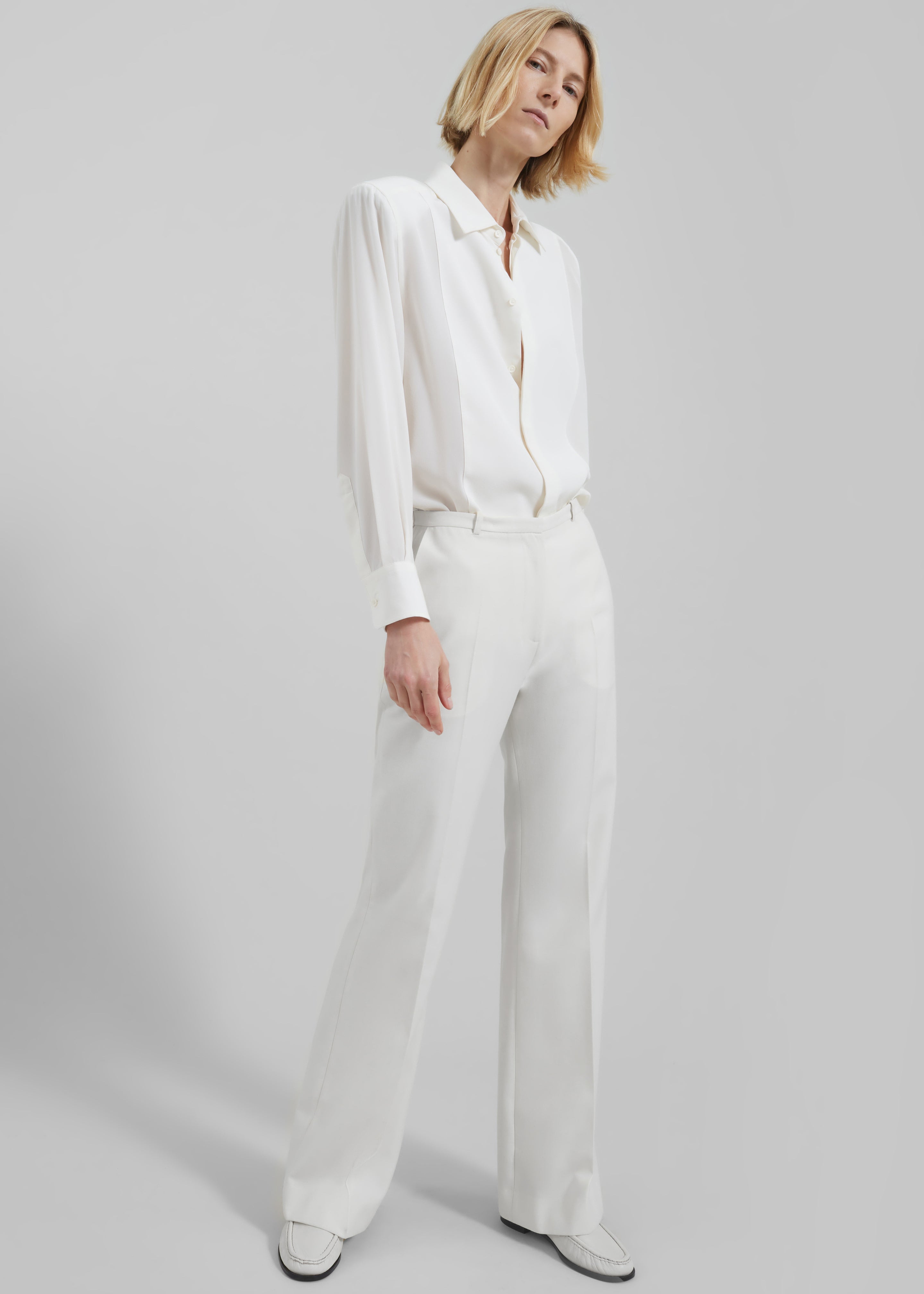 Lyra Flared Pants - White - 1