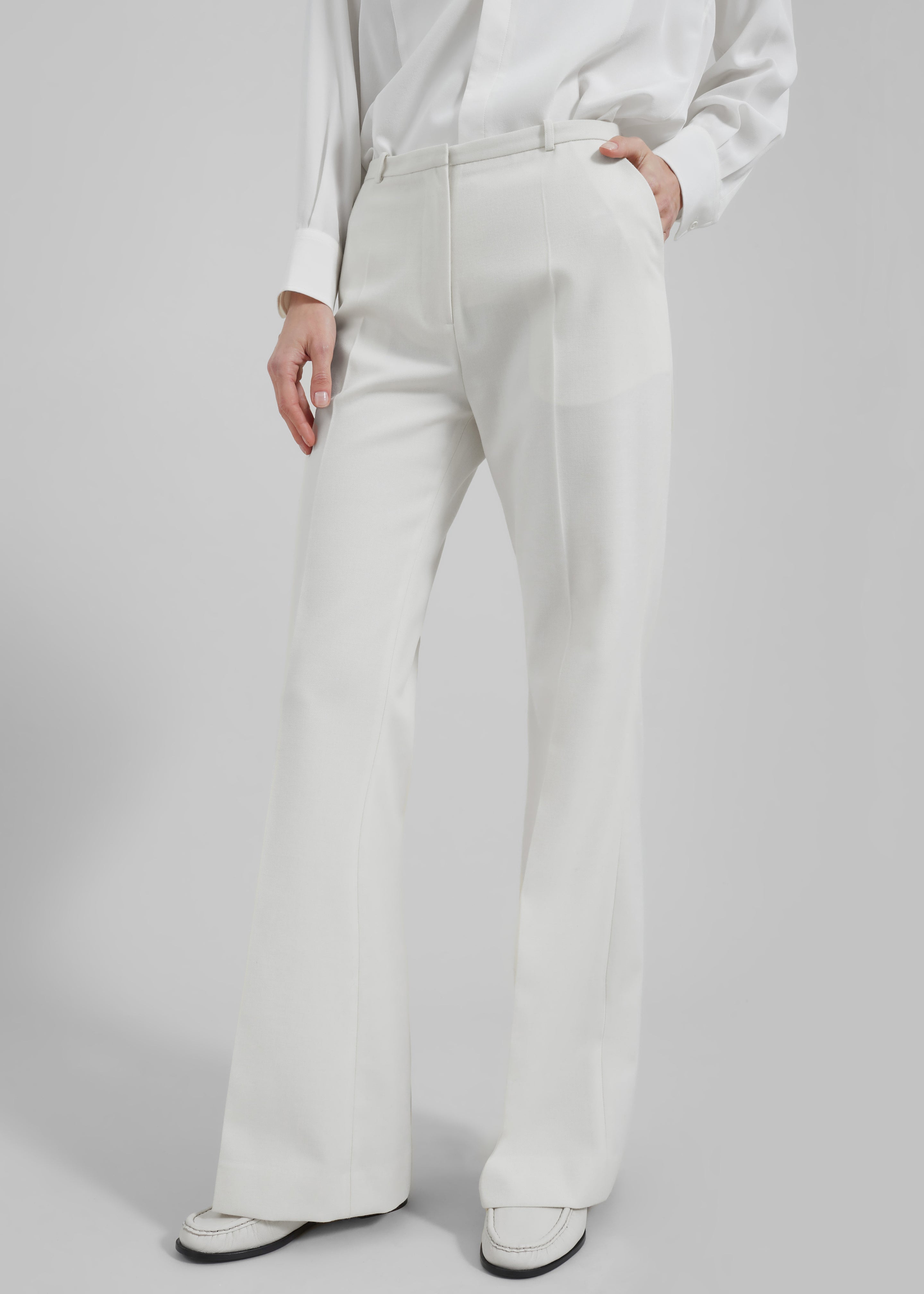 Lyra Flared Pants - White - 3