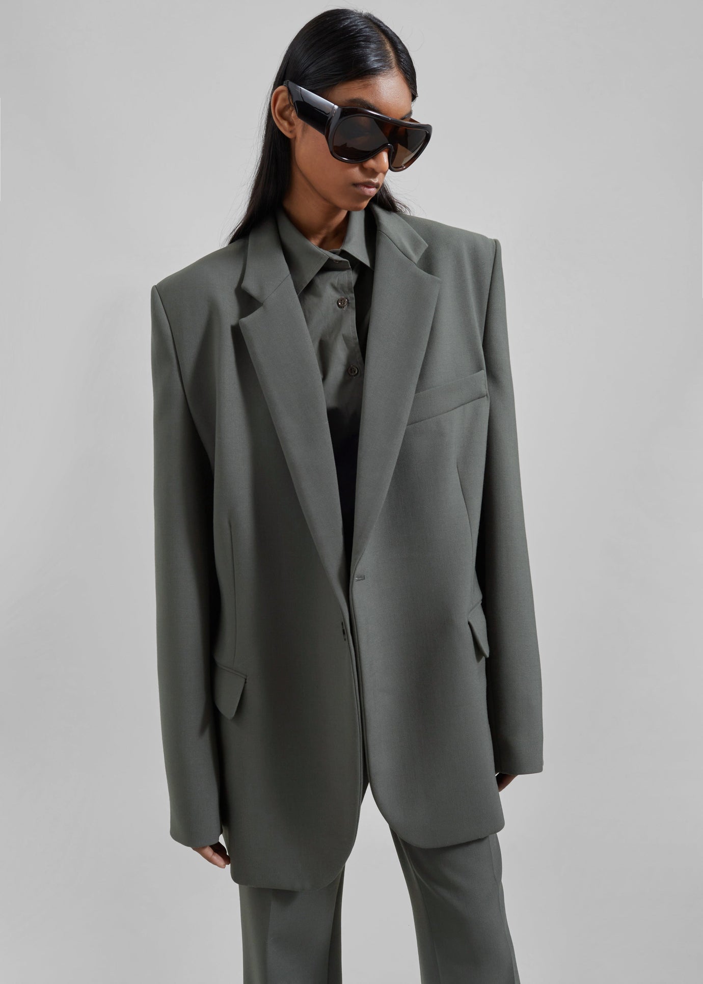 Lyra Oversized Blazer - Light Khaki