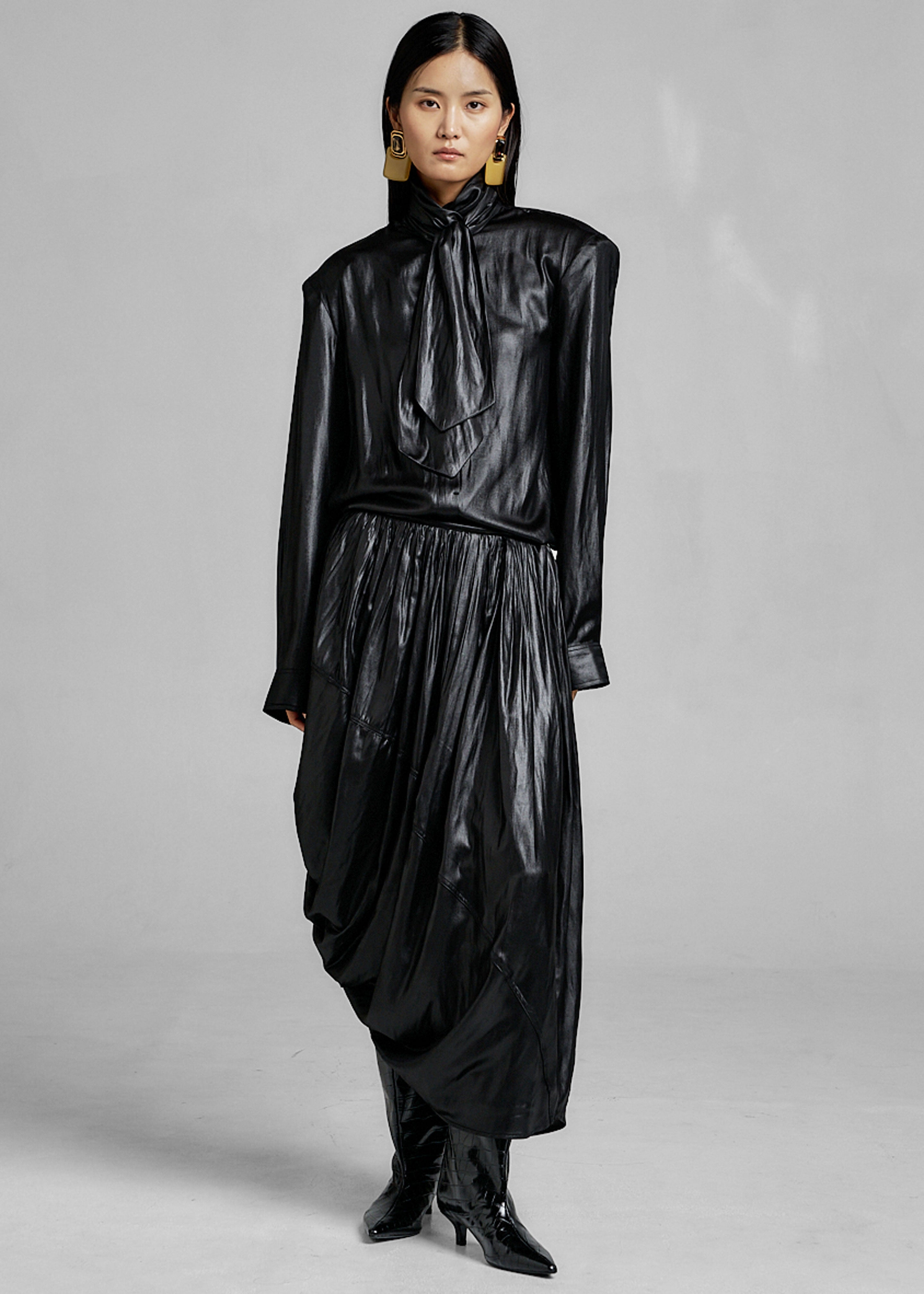 Mabillon Corded Draped Skirt - Black - 7