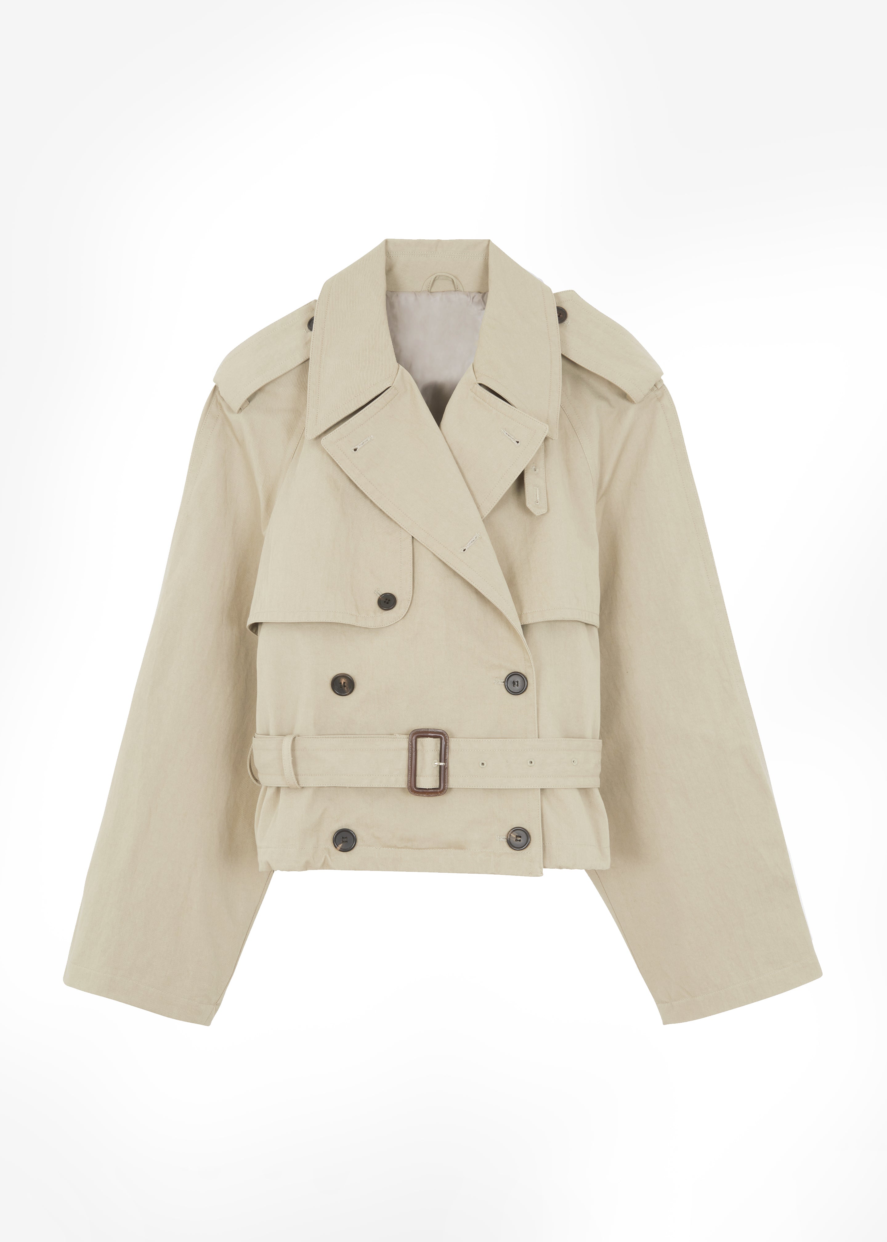 Mads Cropped Trench - Beige - 16