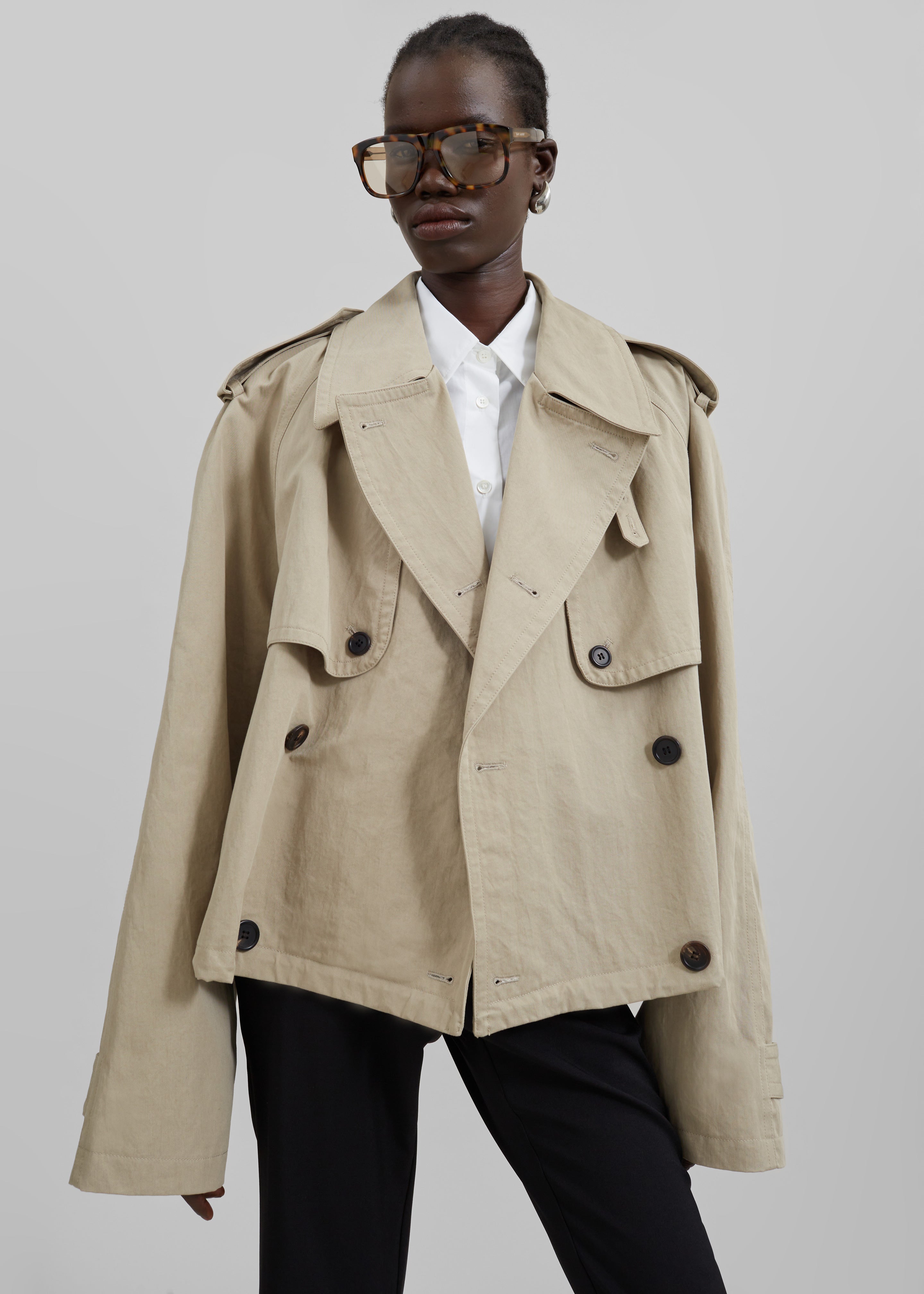 Mads Cropped Trench - Beige - 10