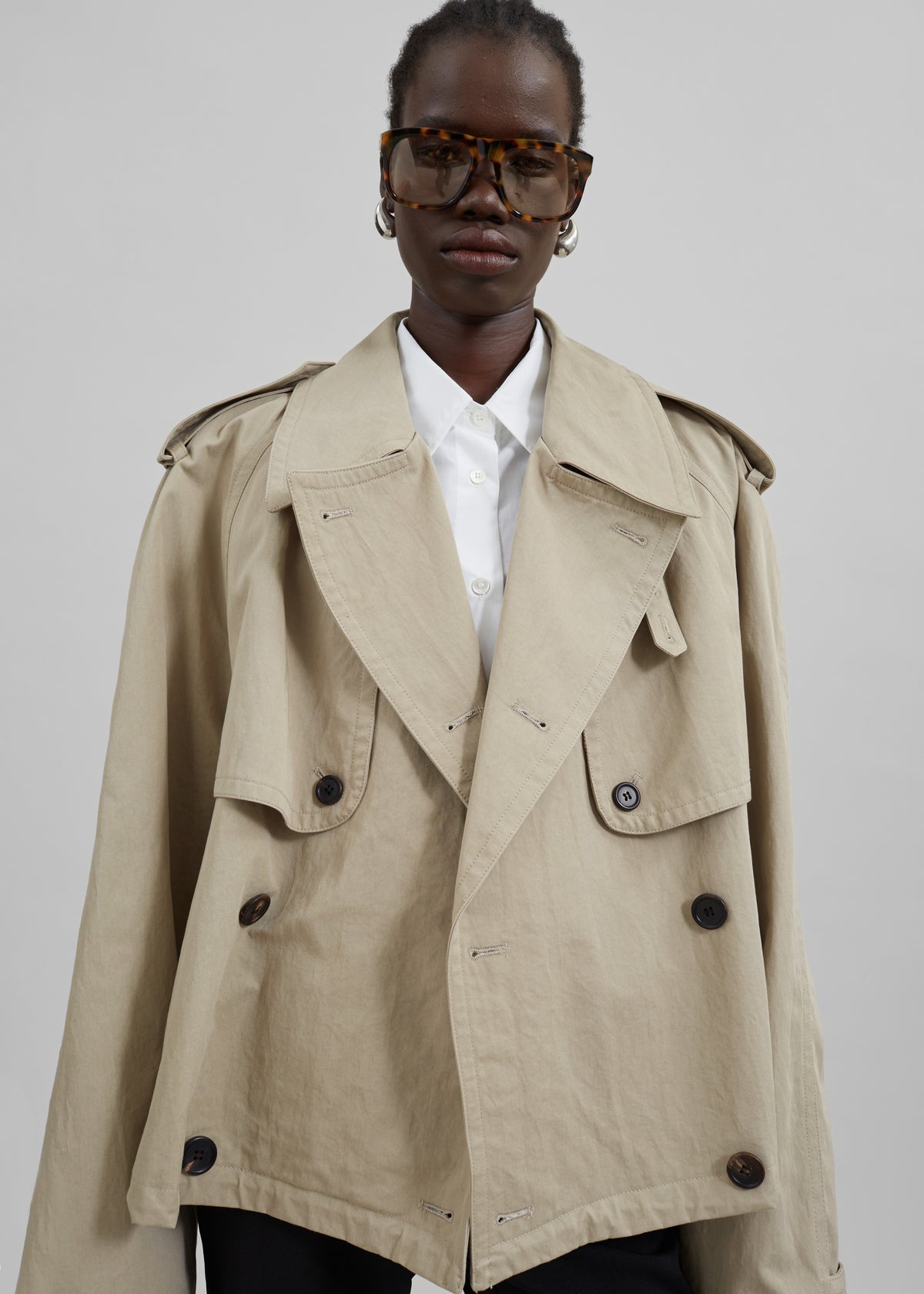 Mads Cropped Trench - Beige - 13