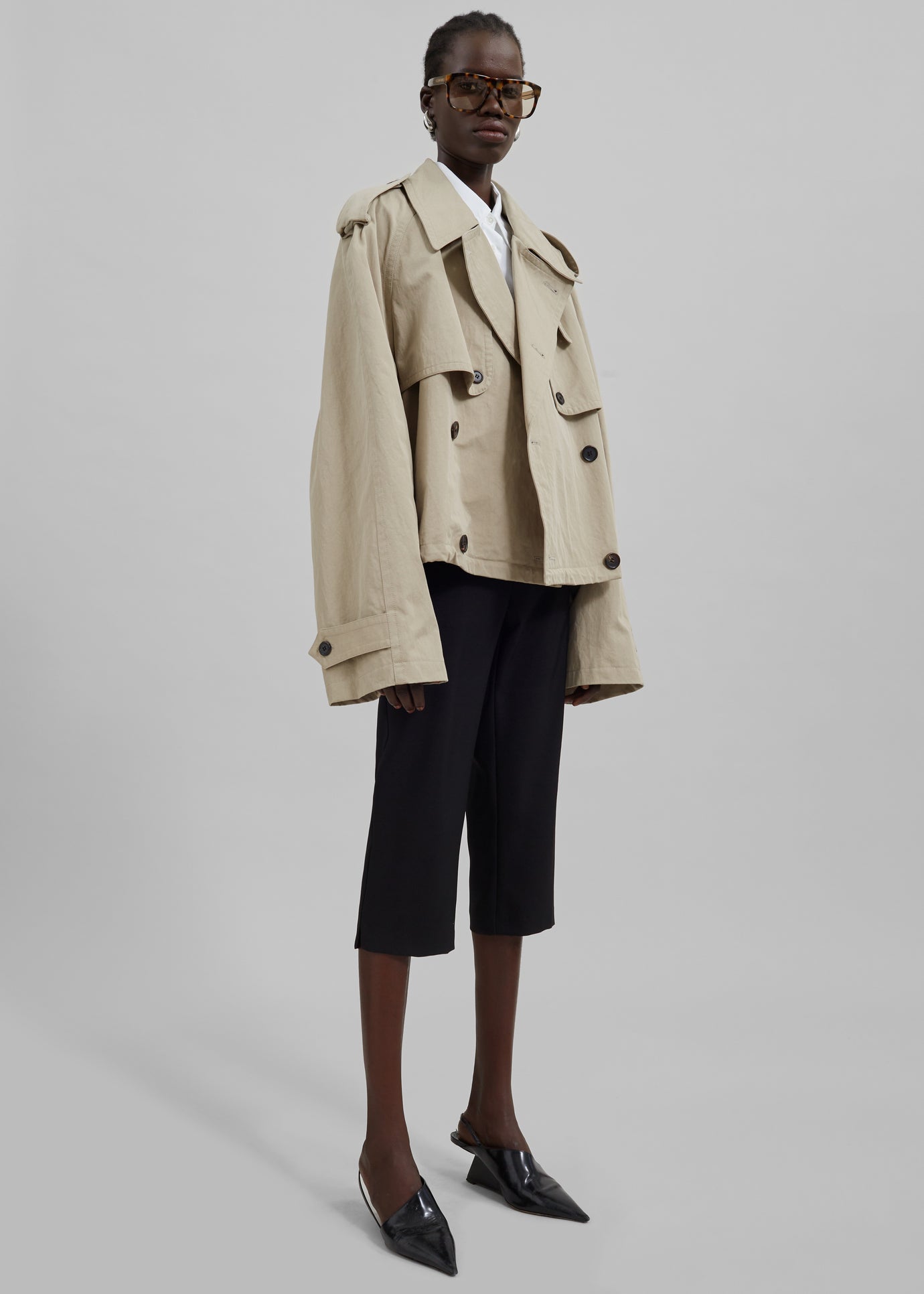 Mads Cropped Trench - Beige - 1